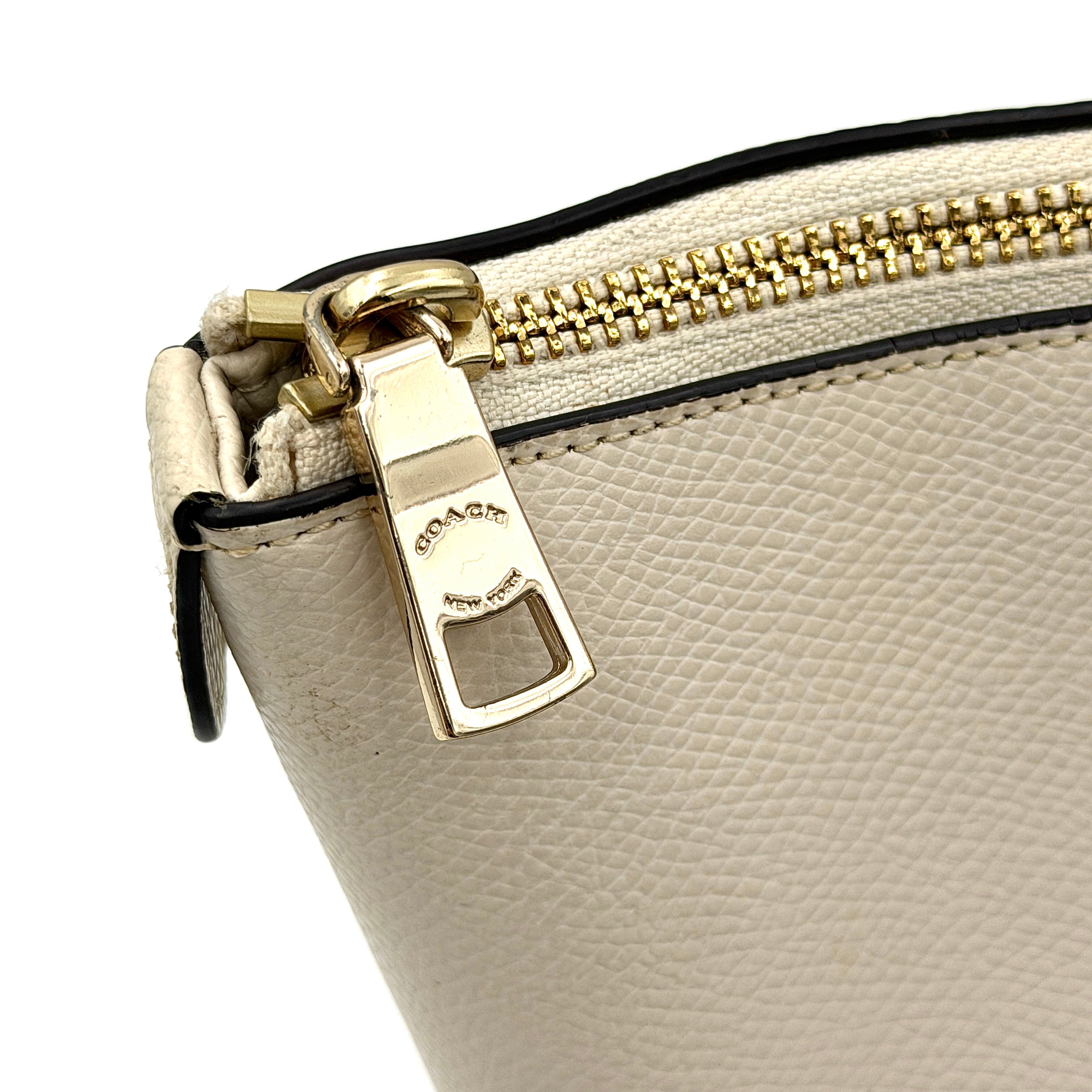 Coach Ava Leather Tote Bag Cream