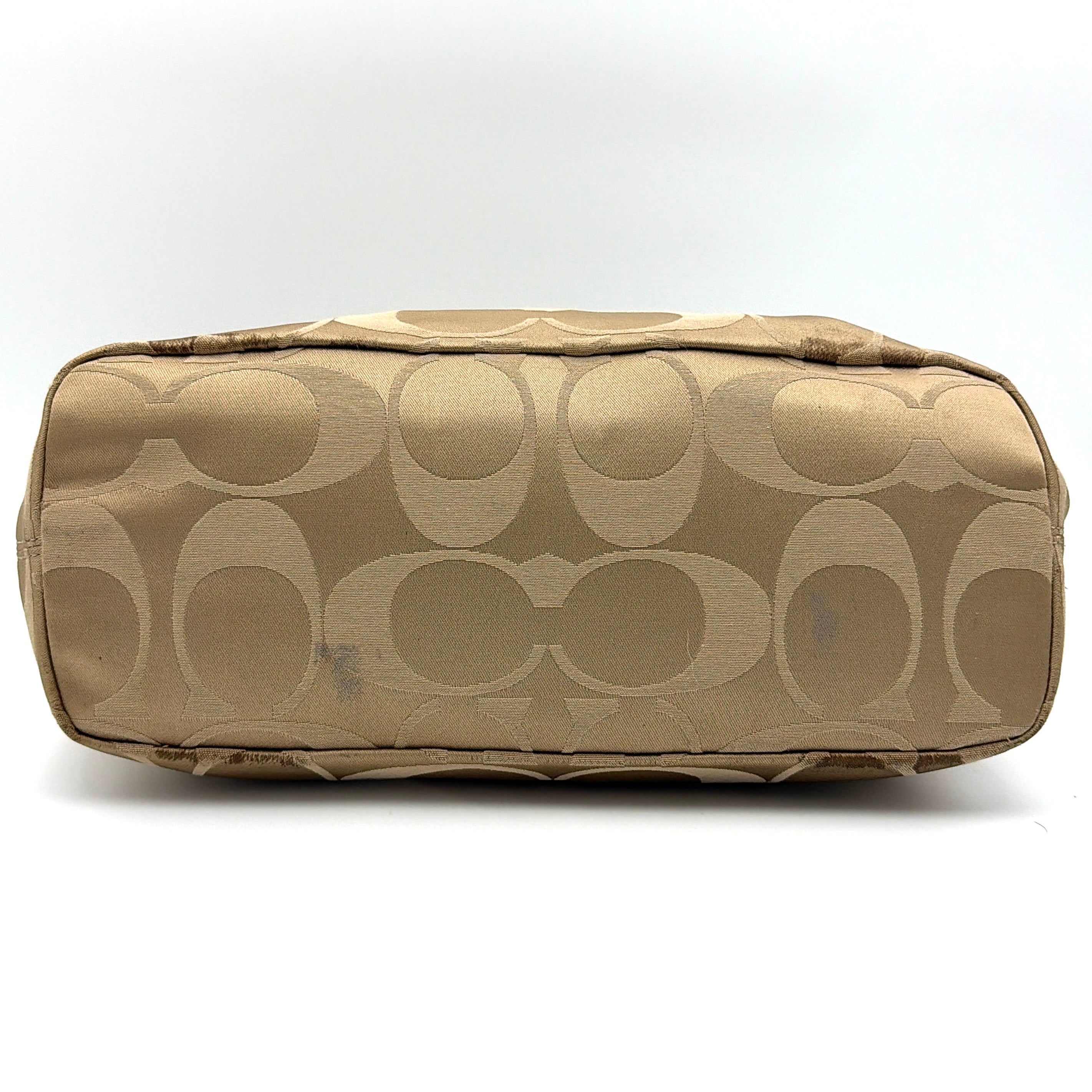 Coach Signature Madison Op Art Tote Bag Beige/Brown