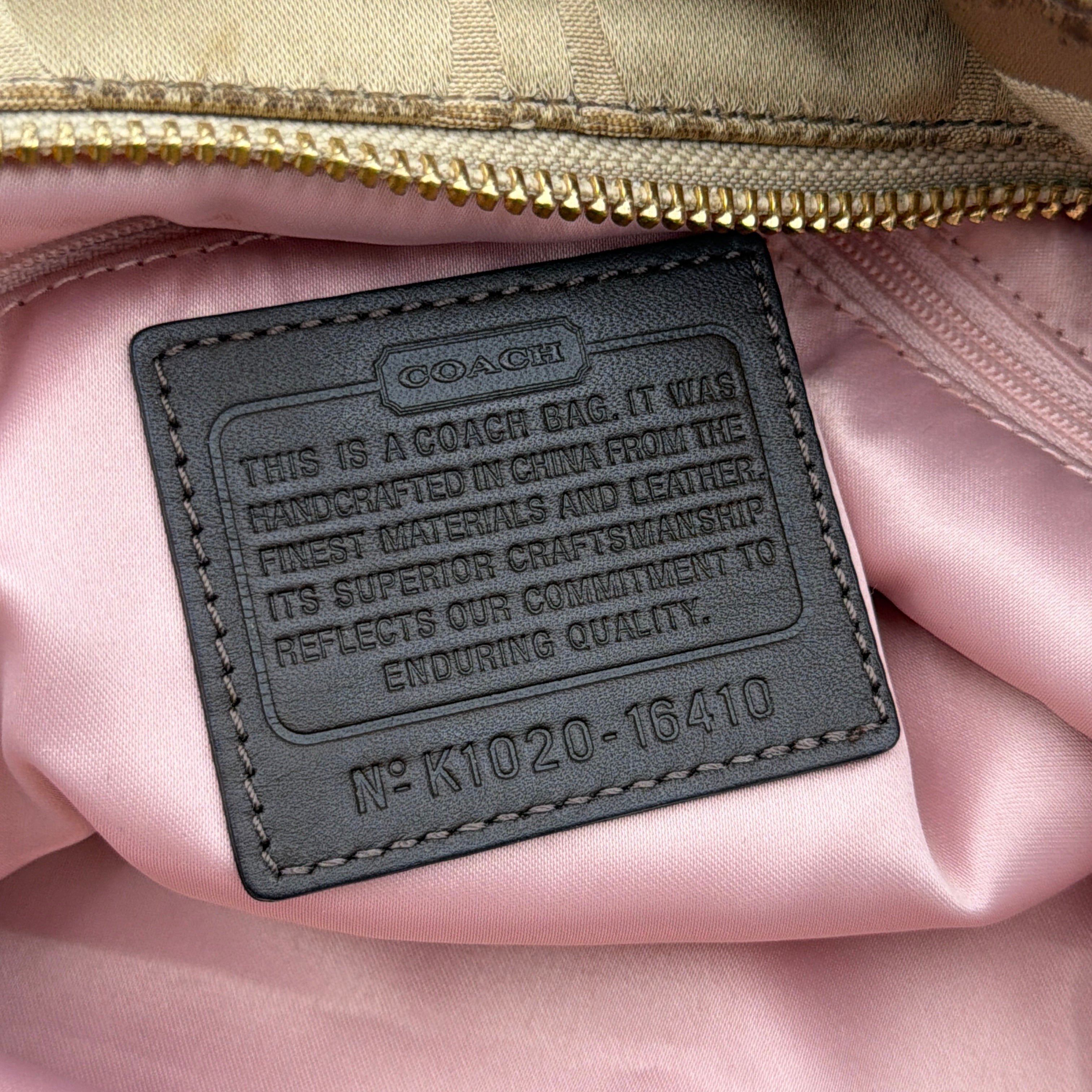 Coach Signature Madison Op Art Tote Bag Beige/Brown