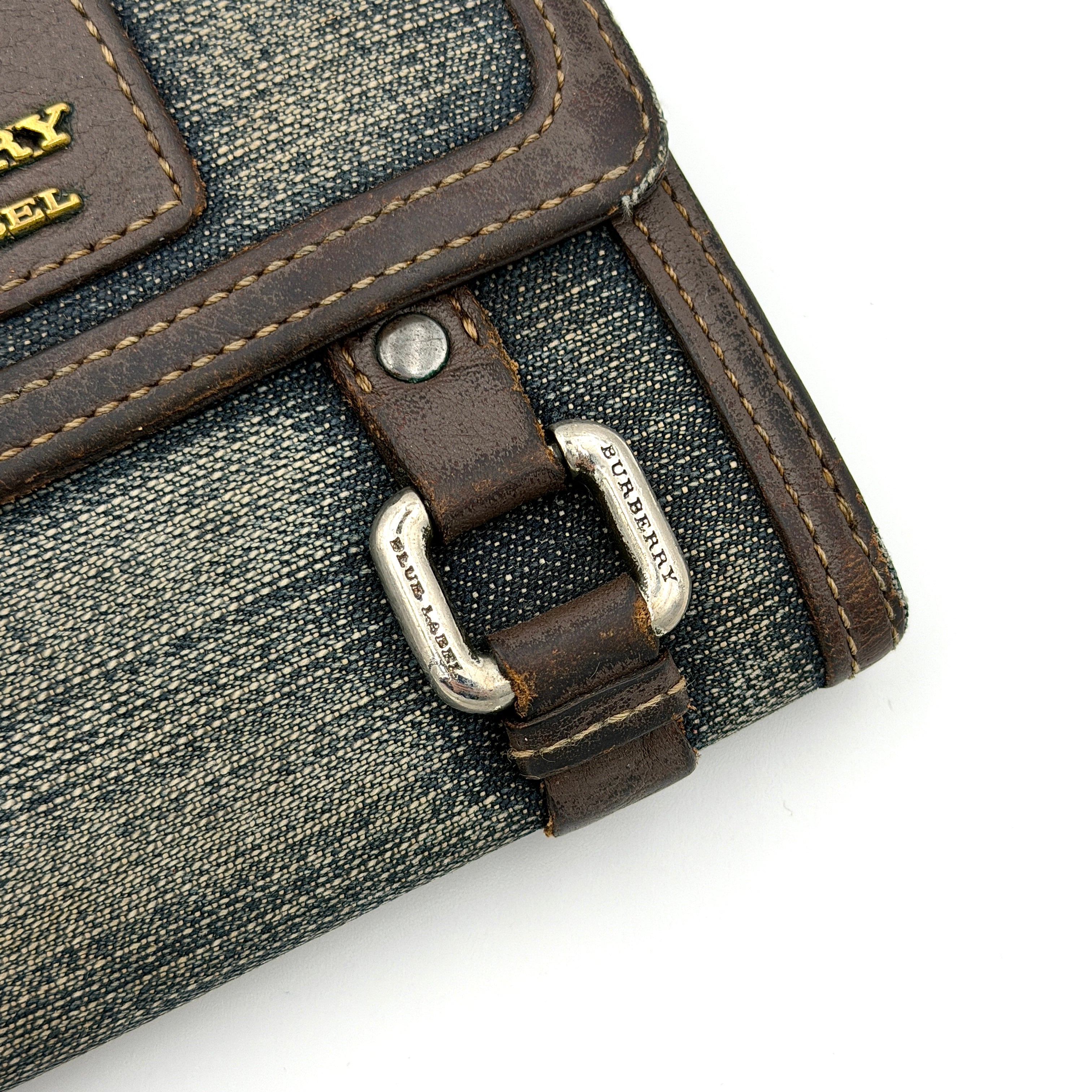 Burberry Blue Label Buckle Denim Wallet