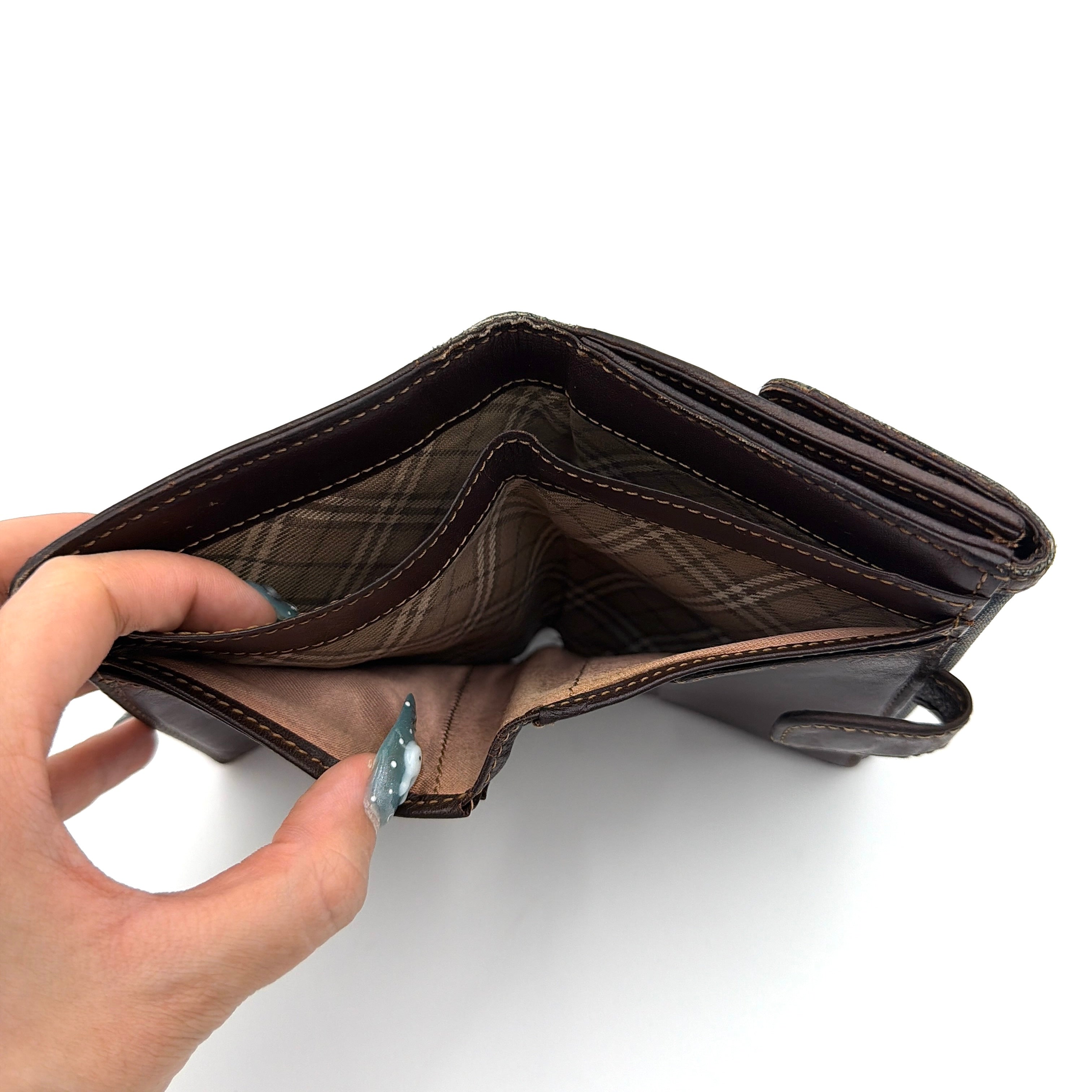 Burberry Blue Label Buckle Denim Wallet