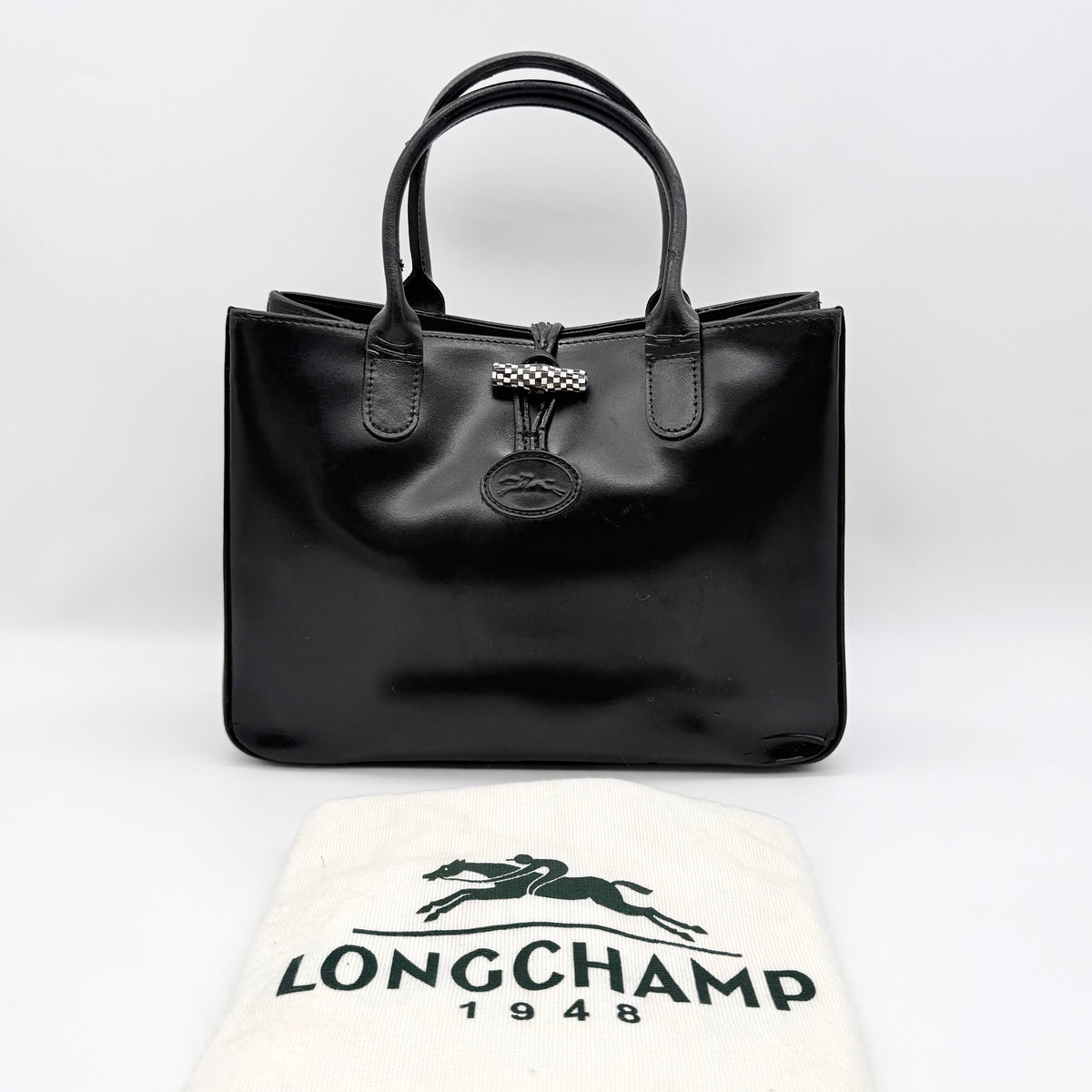 Longchamp Roseau Leather Handbag Black