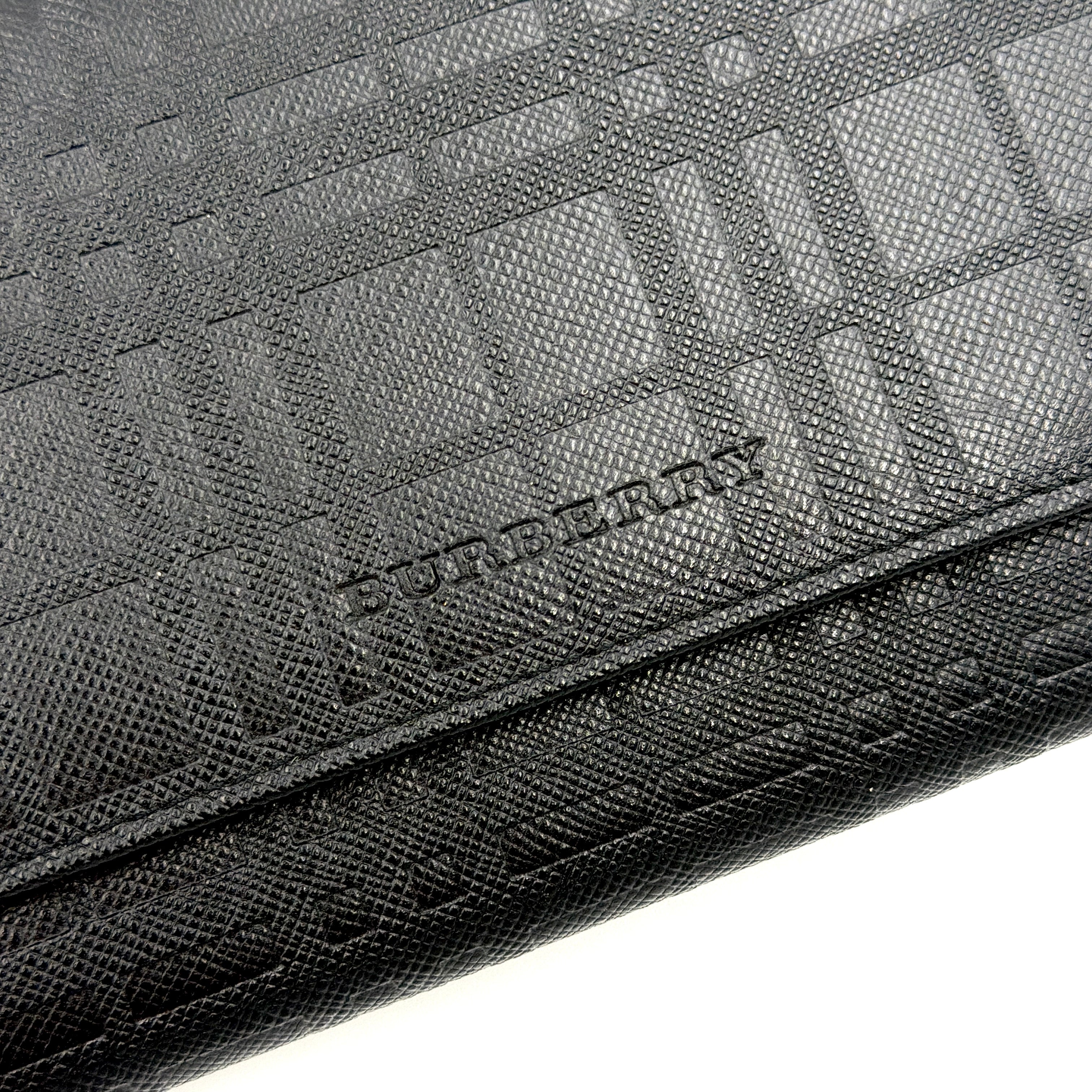 Burberry Embossed Check Continental Wallet Black