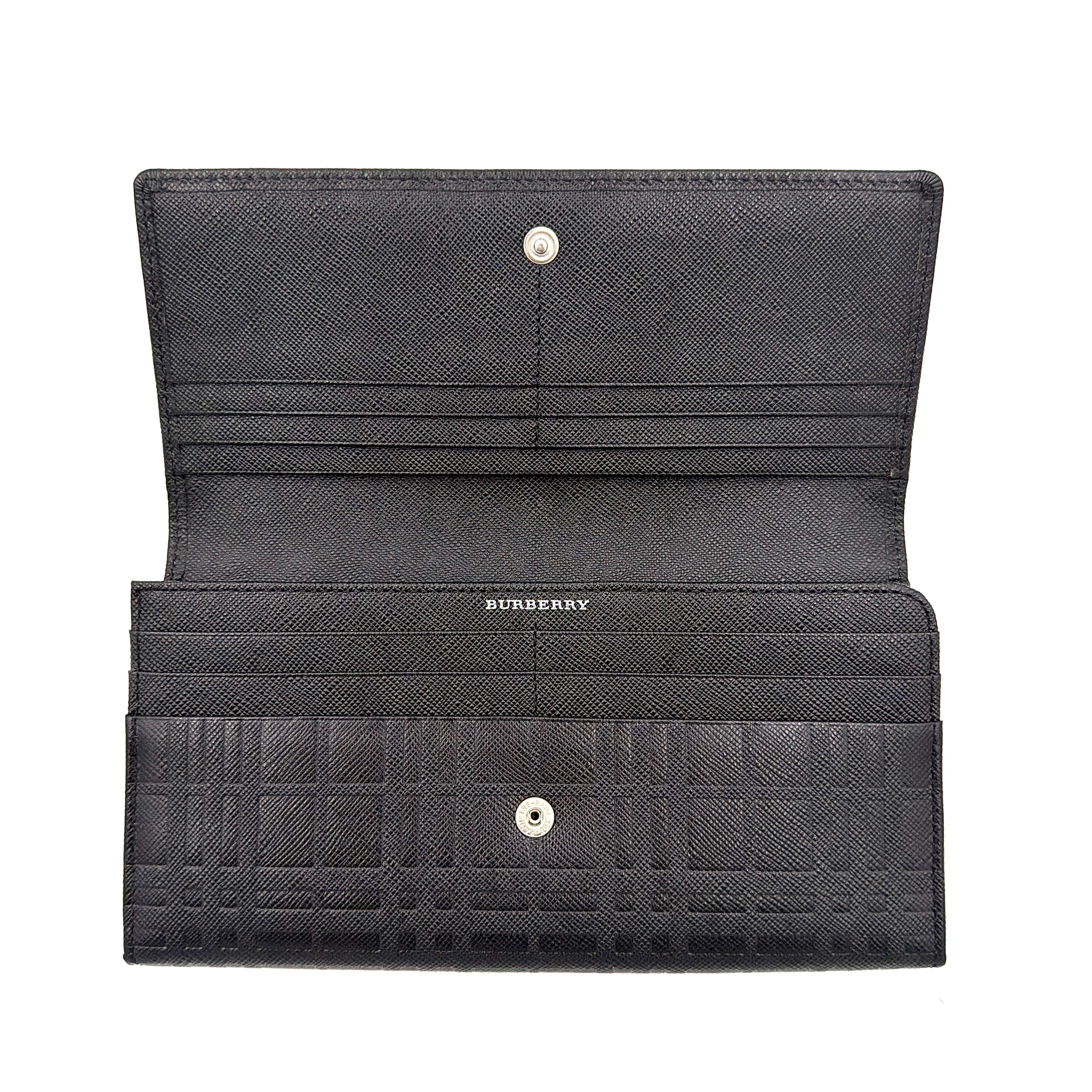 Burberry Embossed Check Continental Wallet Black
