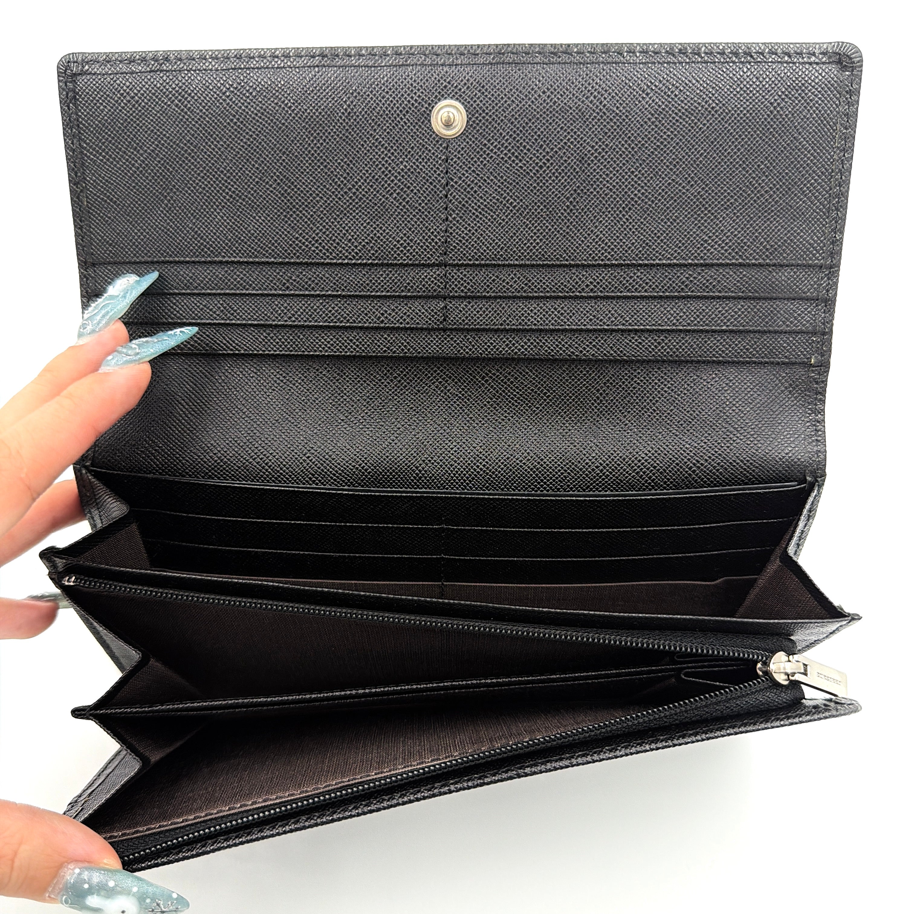 Burberry Embossed Check Continental Wallet Black