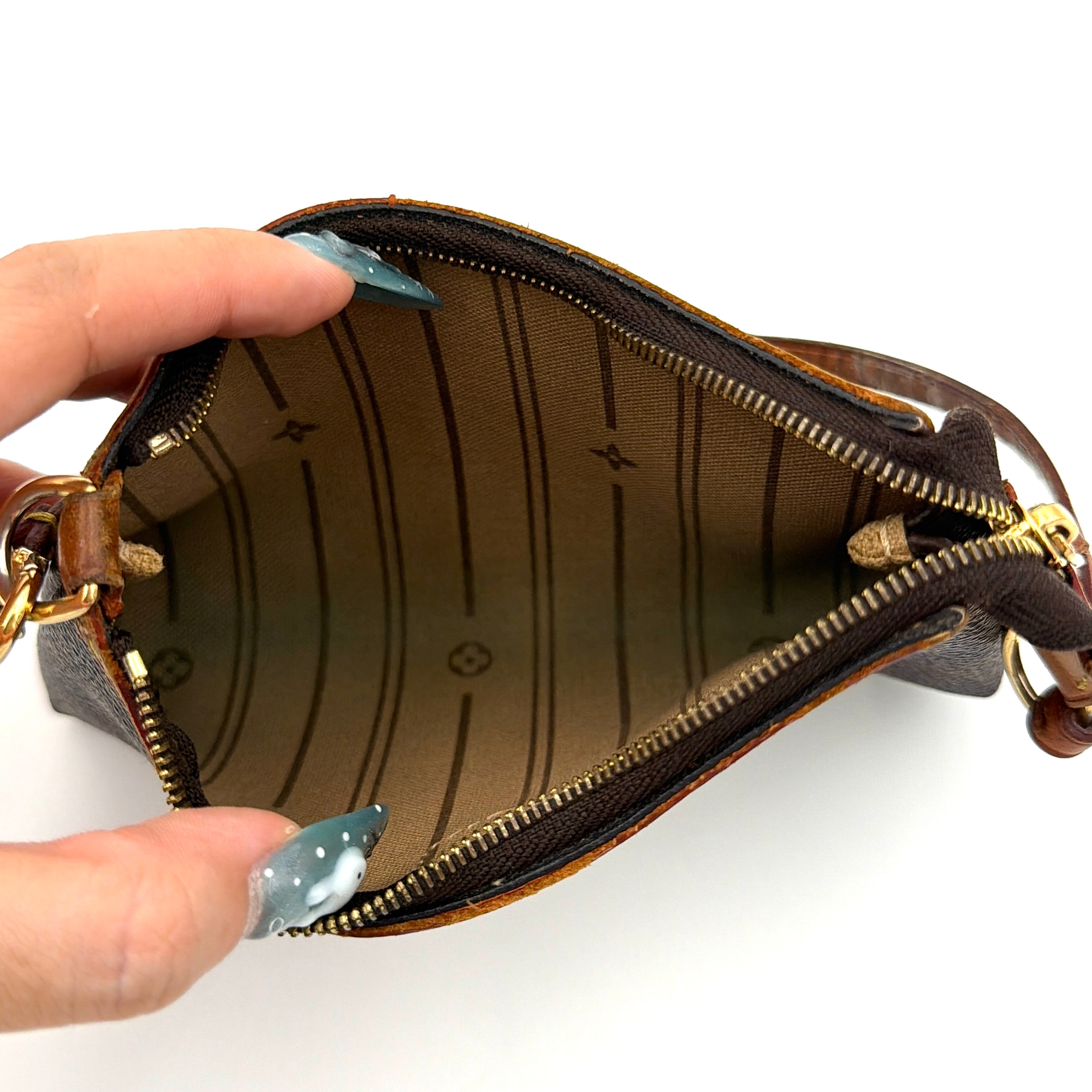 Louis Vuitton Monogram Mini Delightful Pochette Bag Brown