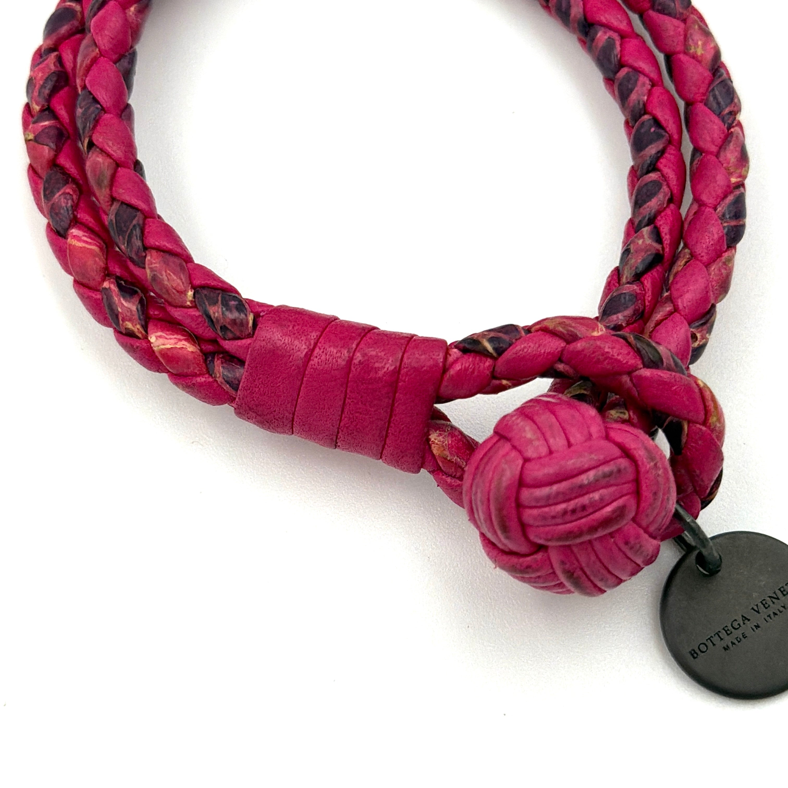 Bottega Veneta Intrecciato Bracelet Fuchsia Pink