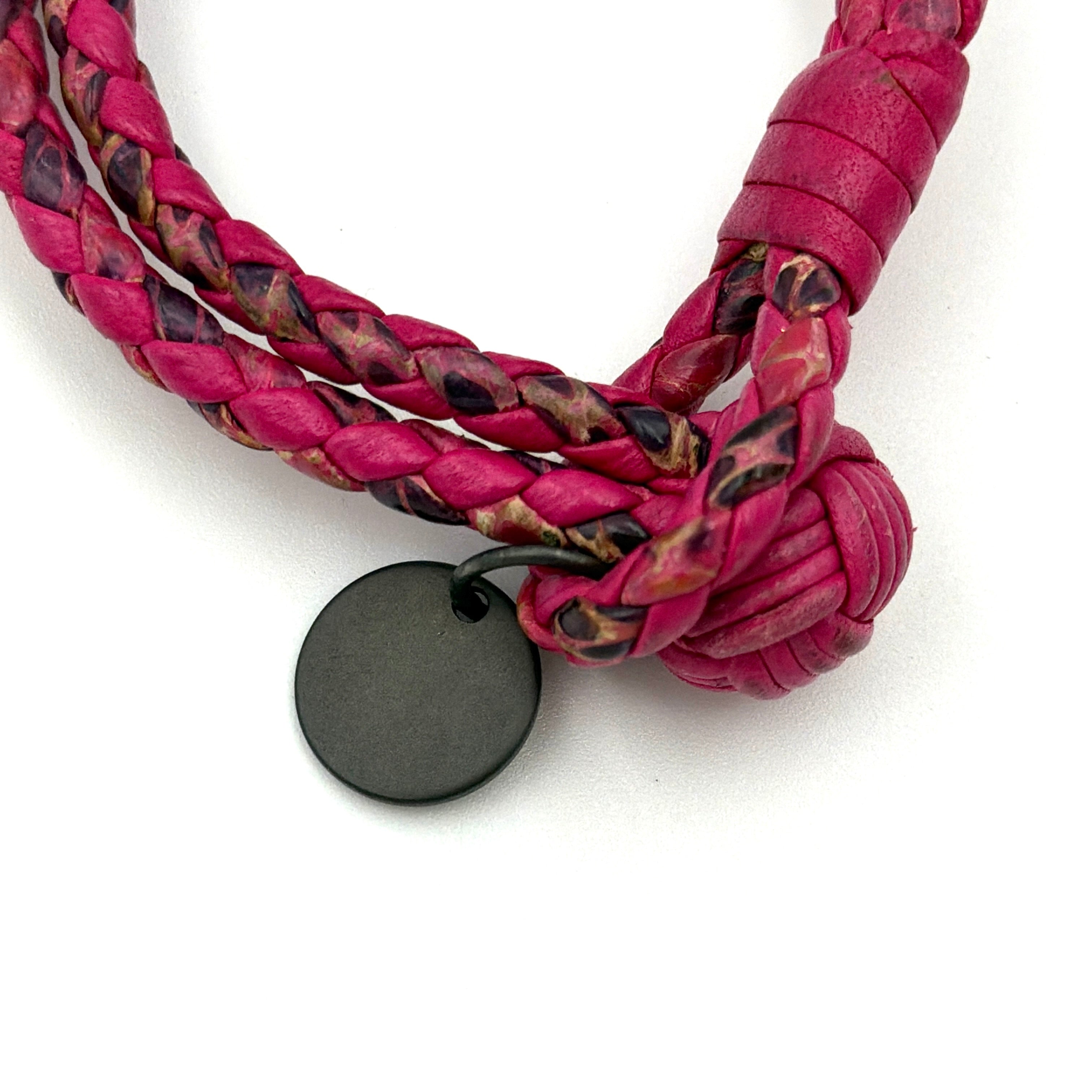 Bottega Veneta Intrecciato Bracelet Fuchsia Pink