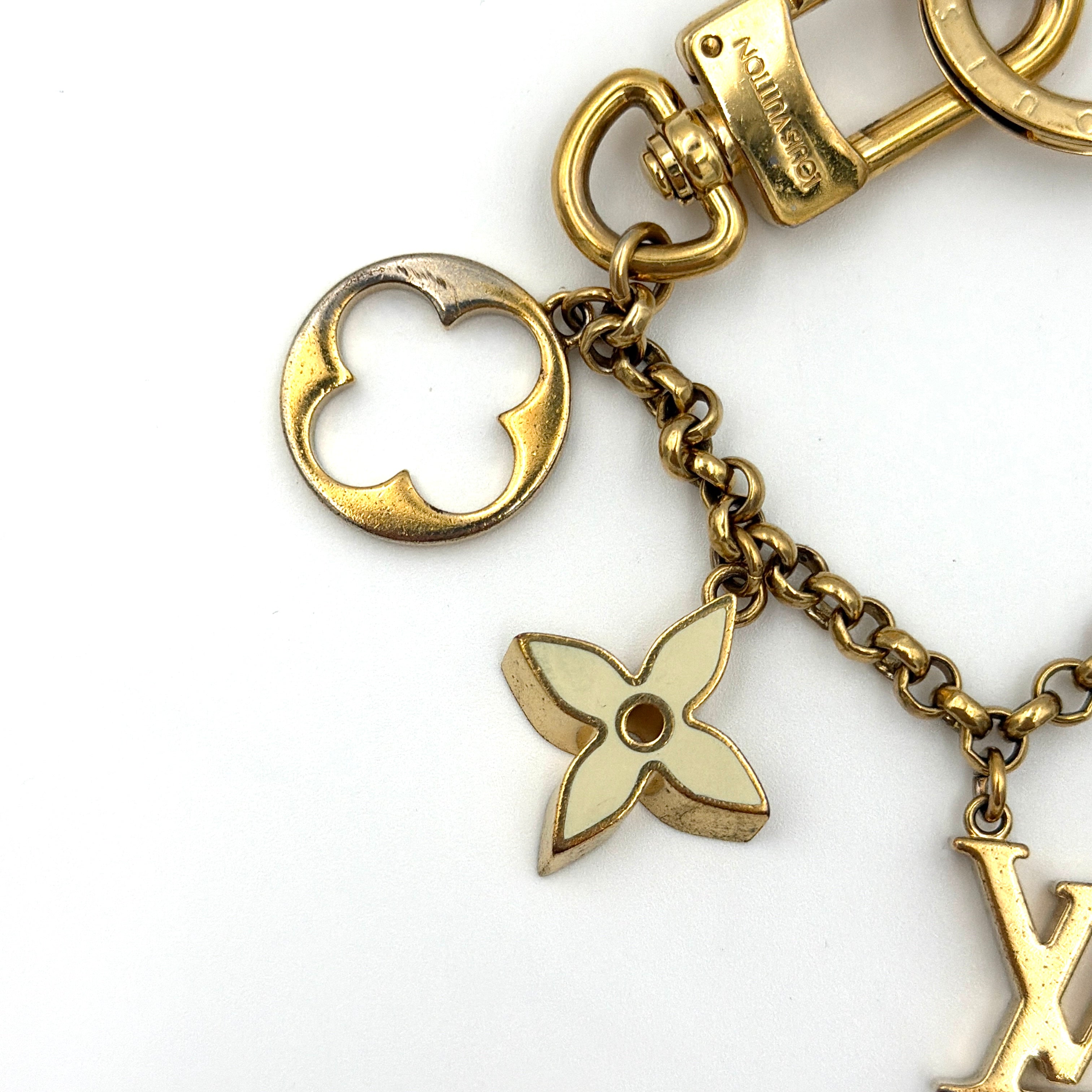 Louis Vuitton Fleur de Monogram Bag Charm Gold