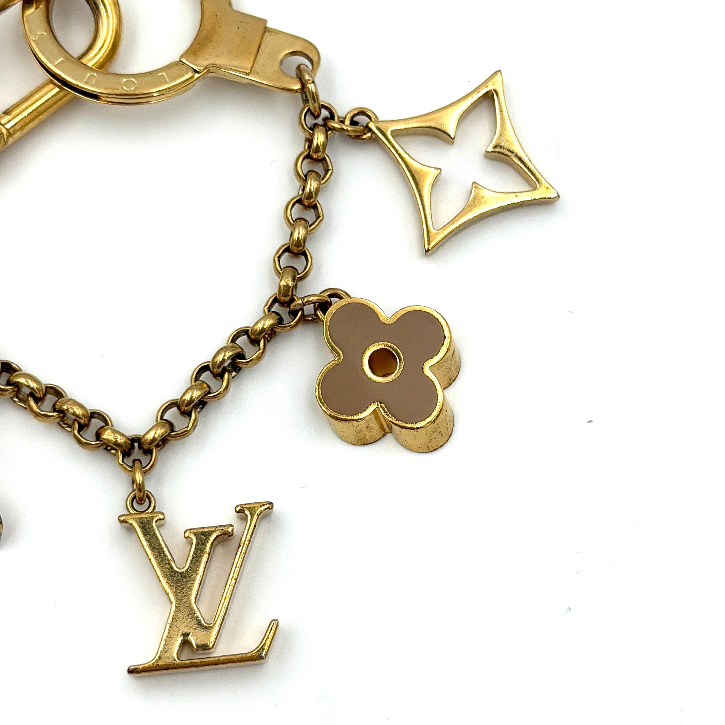Louis Vuitton Fleur de Monogram Bag Charm Gold