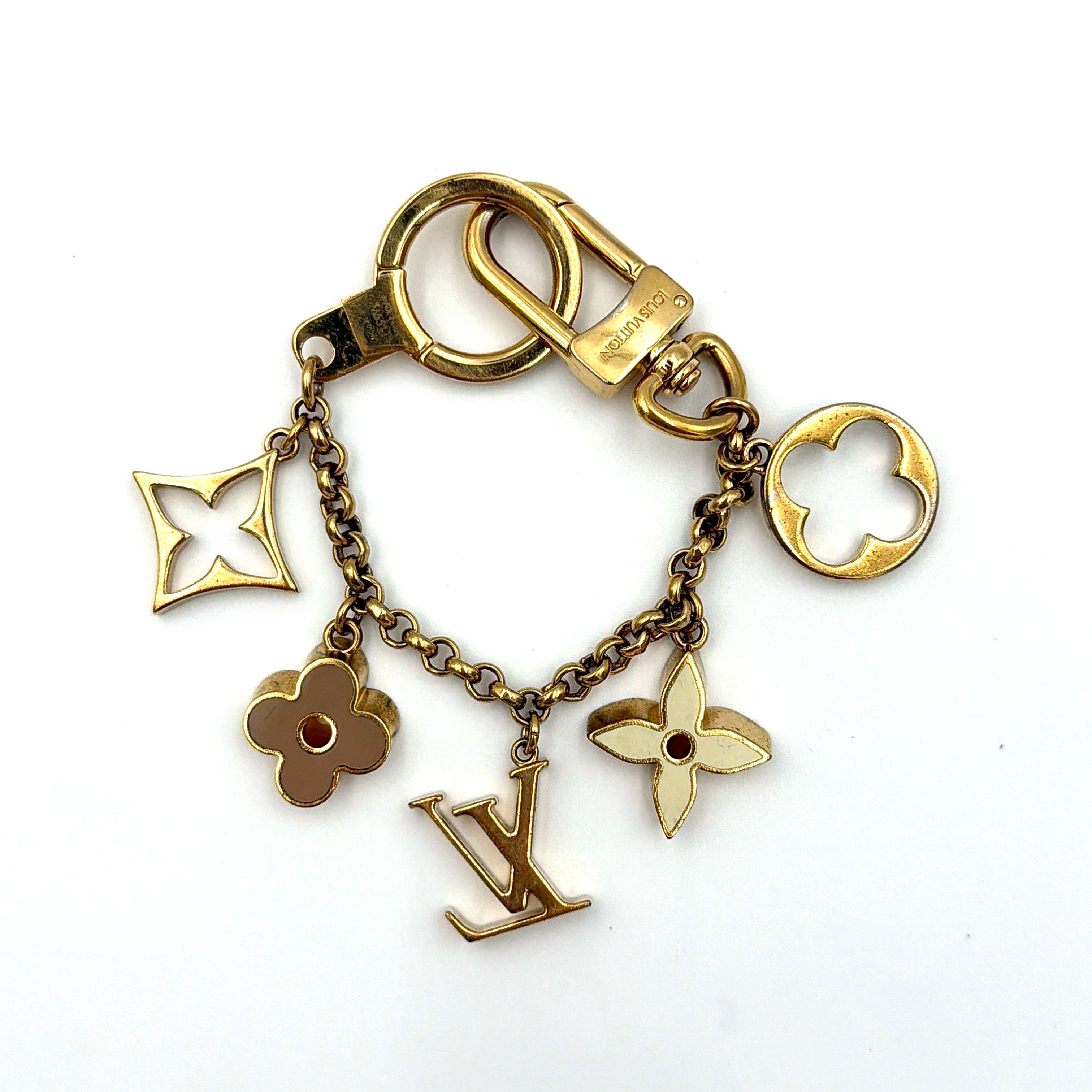 Louis Vuitton Fleur de Monogram Bag Charm Gold