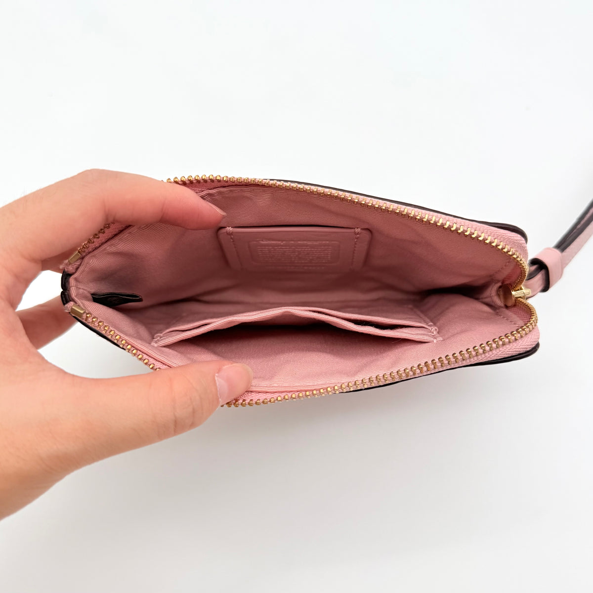Disney X Coach Corner Zip Wristlet Pink