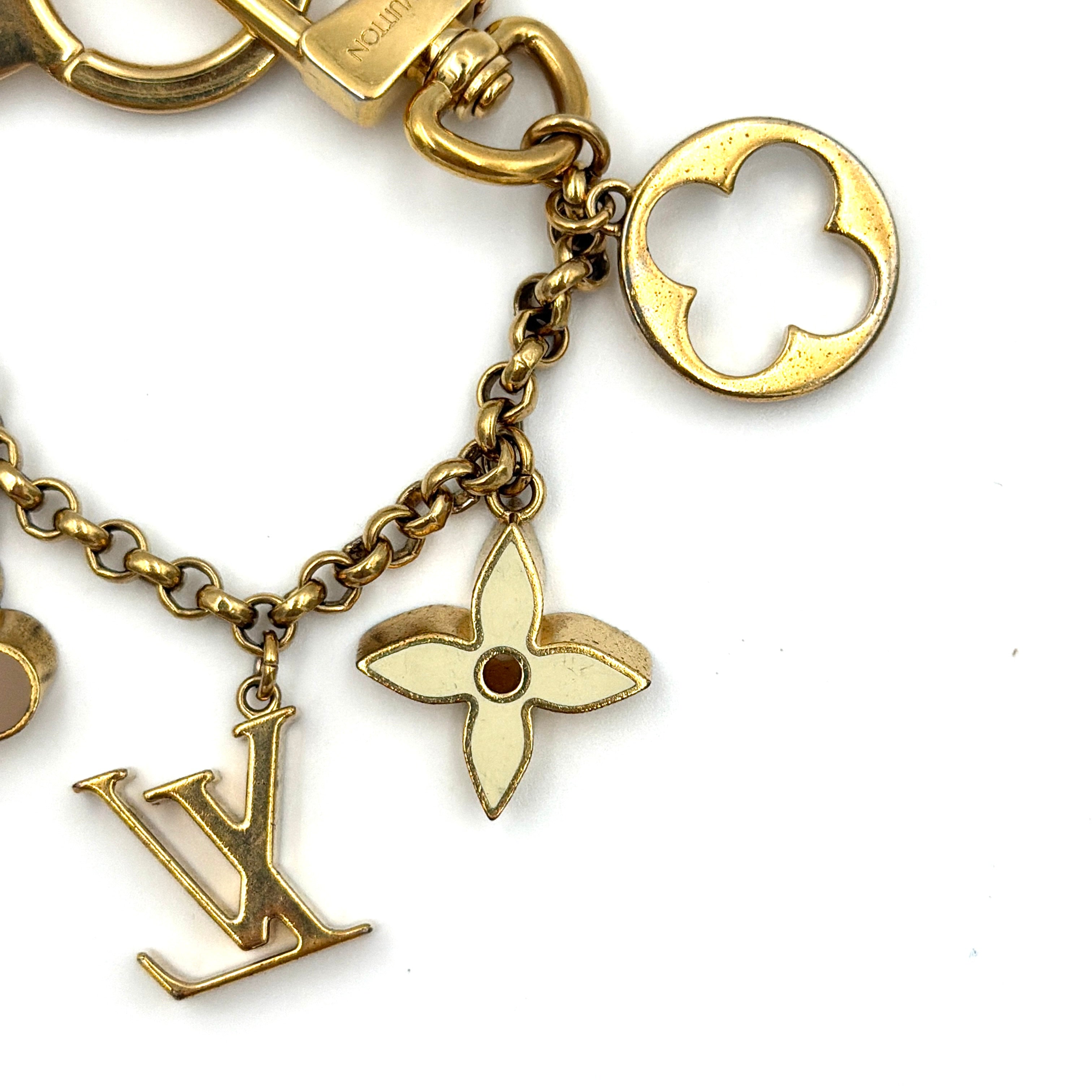 Louis Vuitton Fleur de Monogram Bag Charm Gold