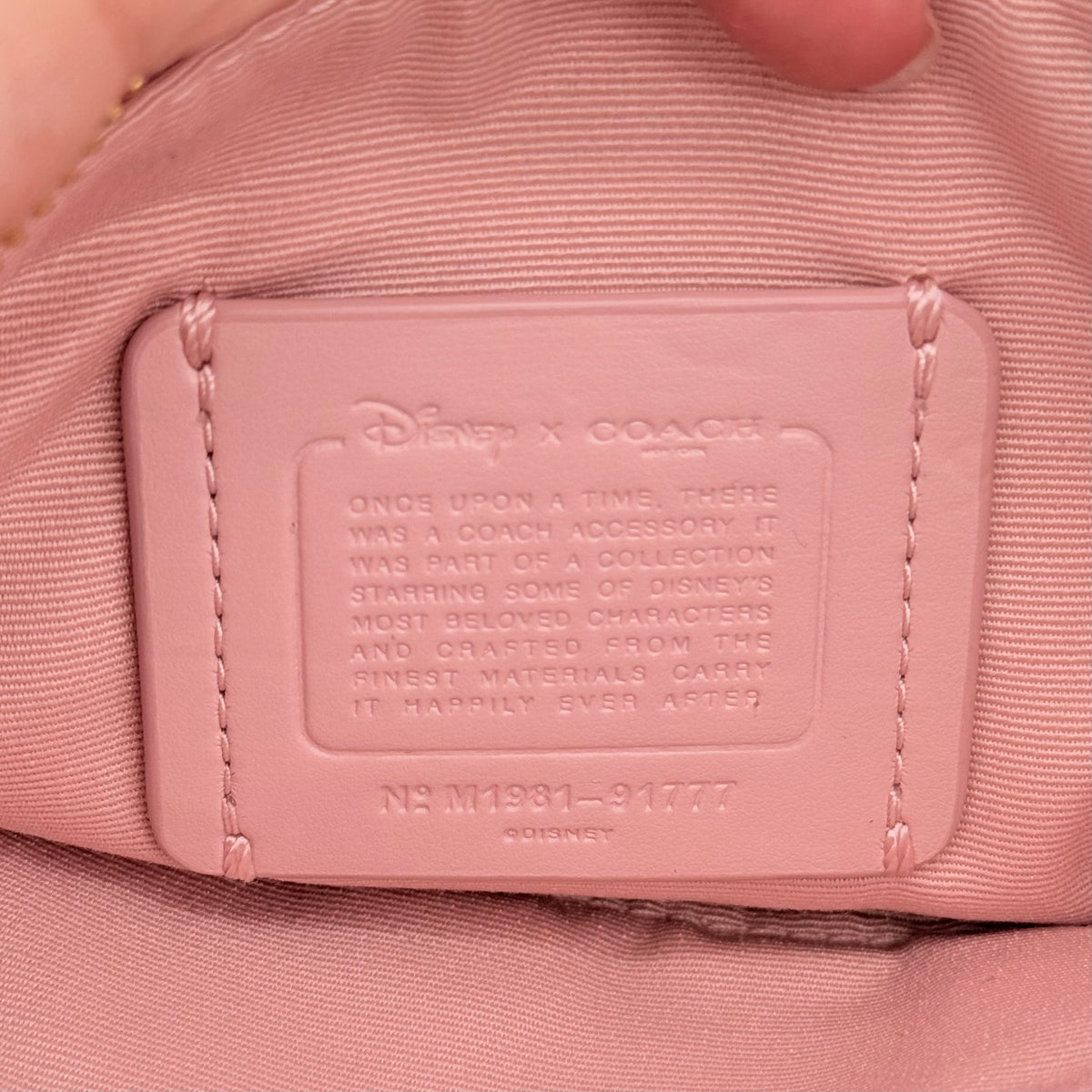 Disney X Coach Corner Zip Wristlet Pink