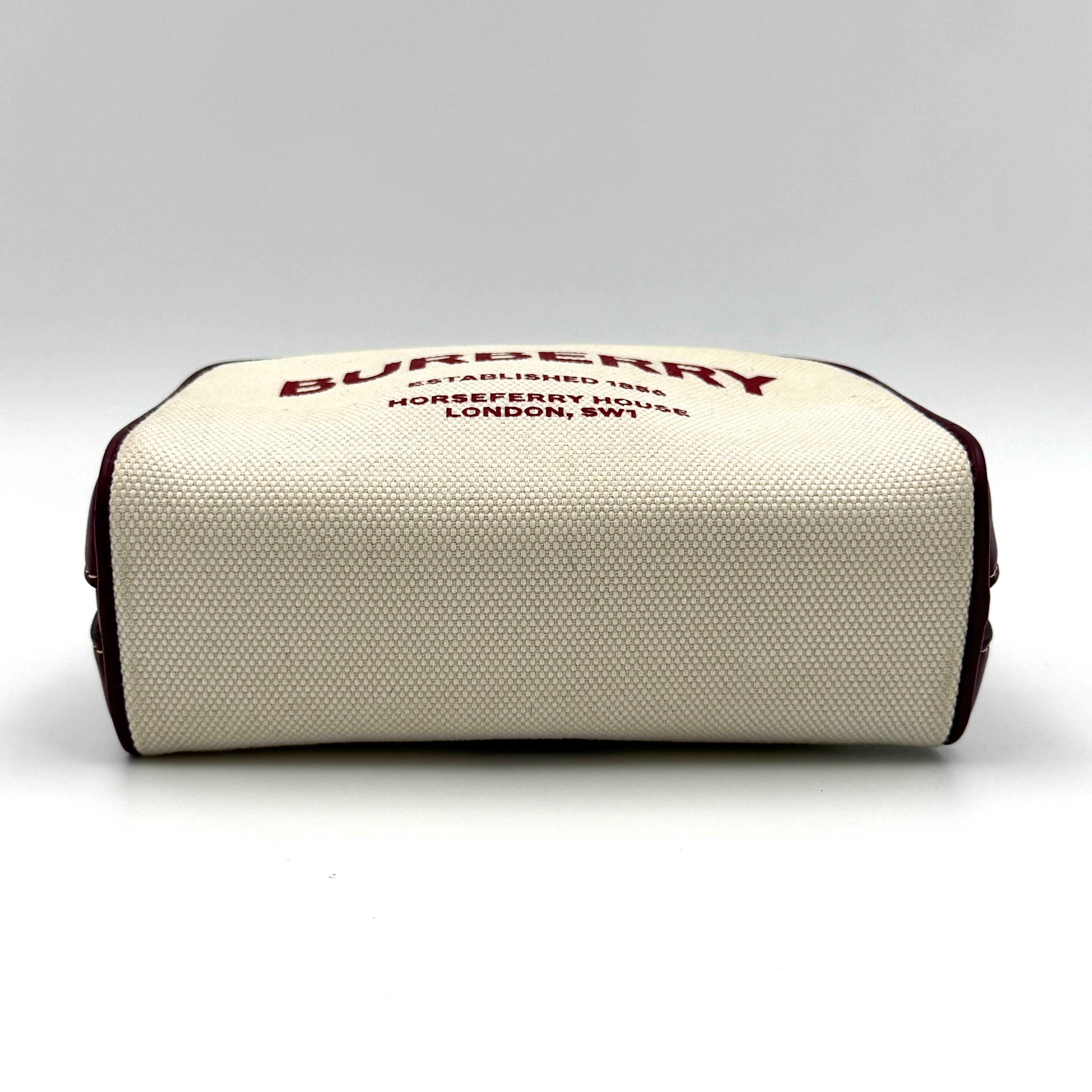 Burberry Horseferry Half Cube Crossbody Pouch Bag Burgundy/Cream