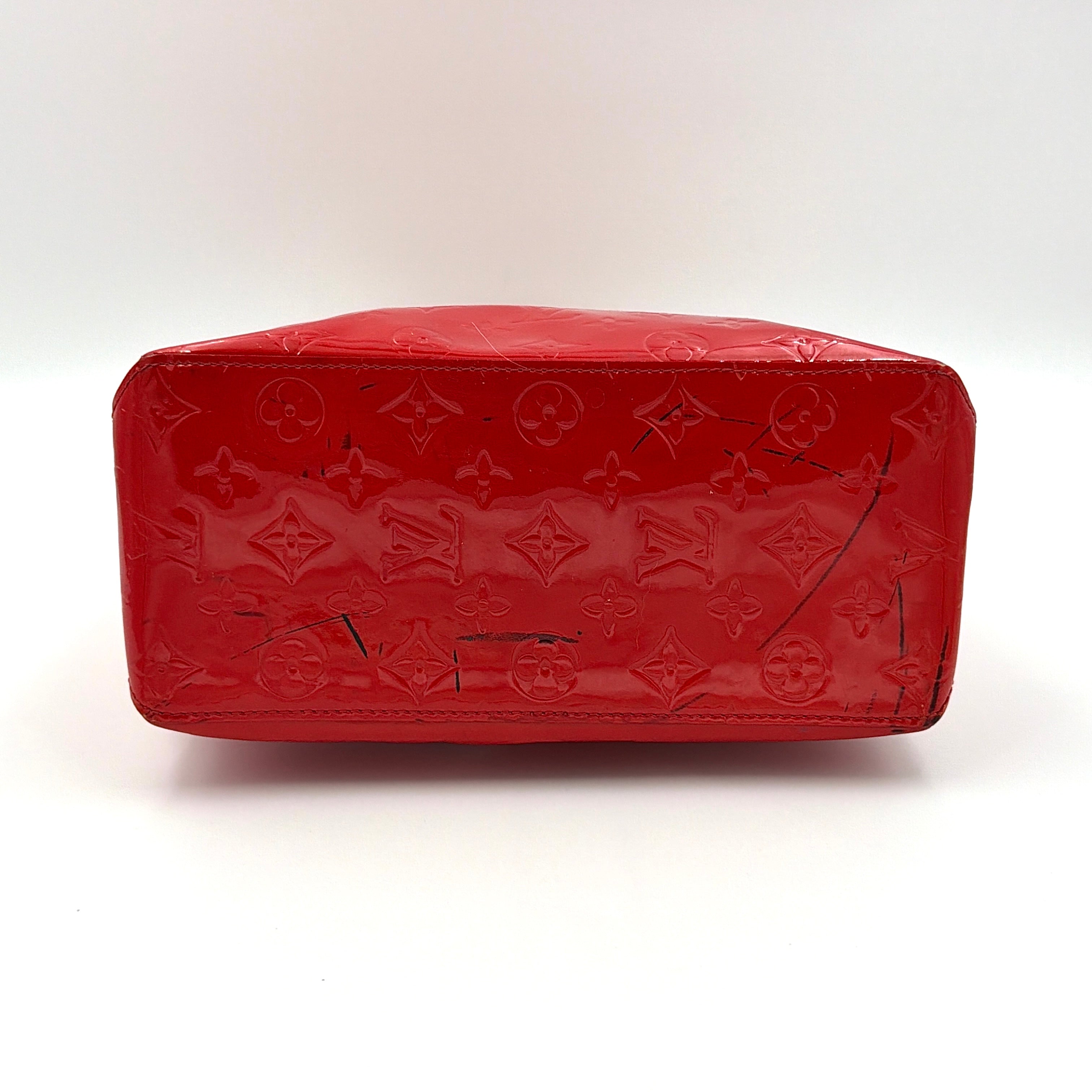 Louis Vuitton Monogram Vernis Reade MM Tote Bag Red