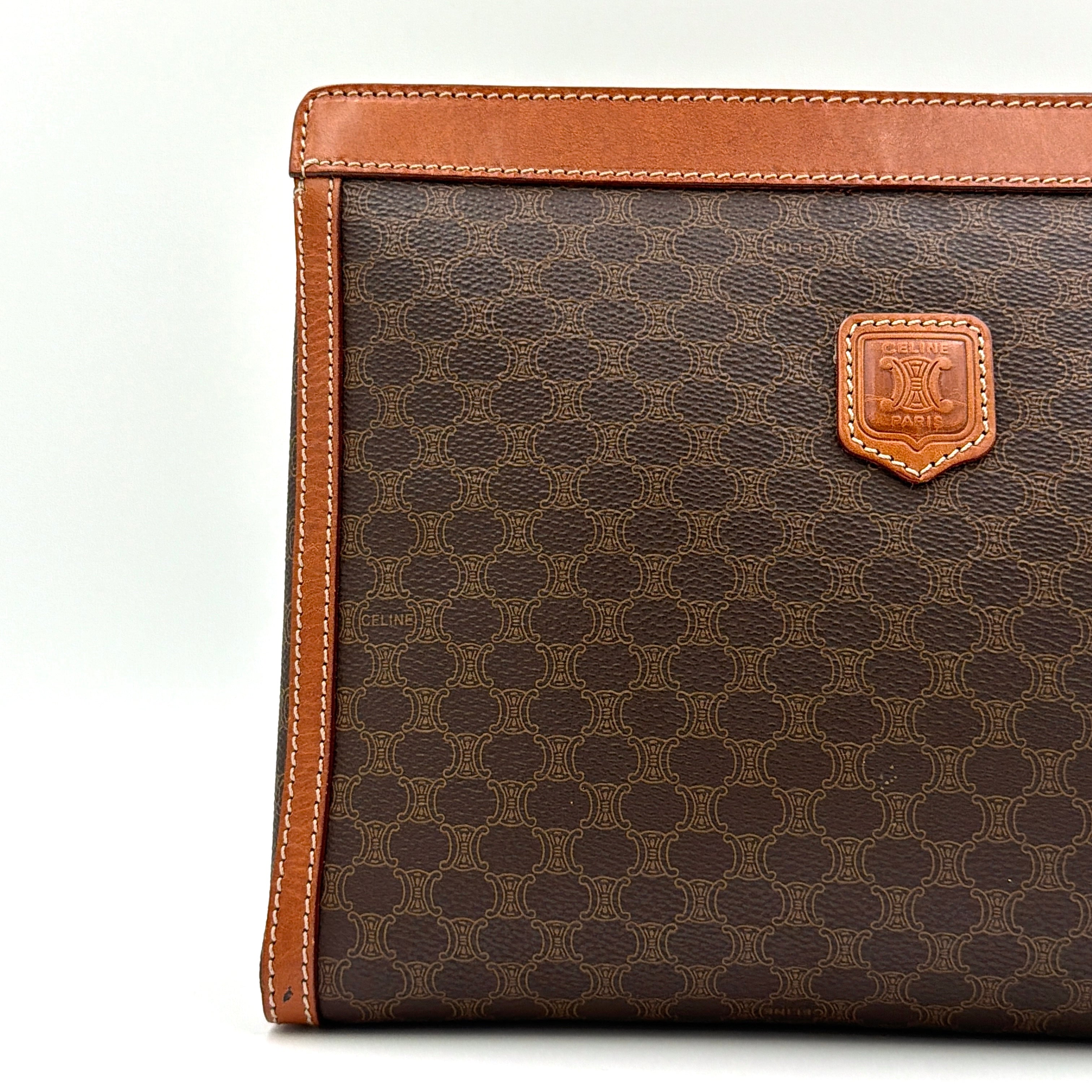 Celine Macadam Clutch Bag Brown