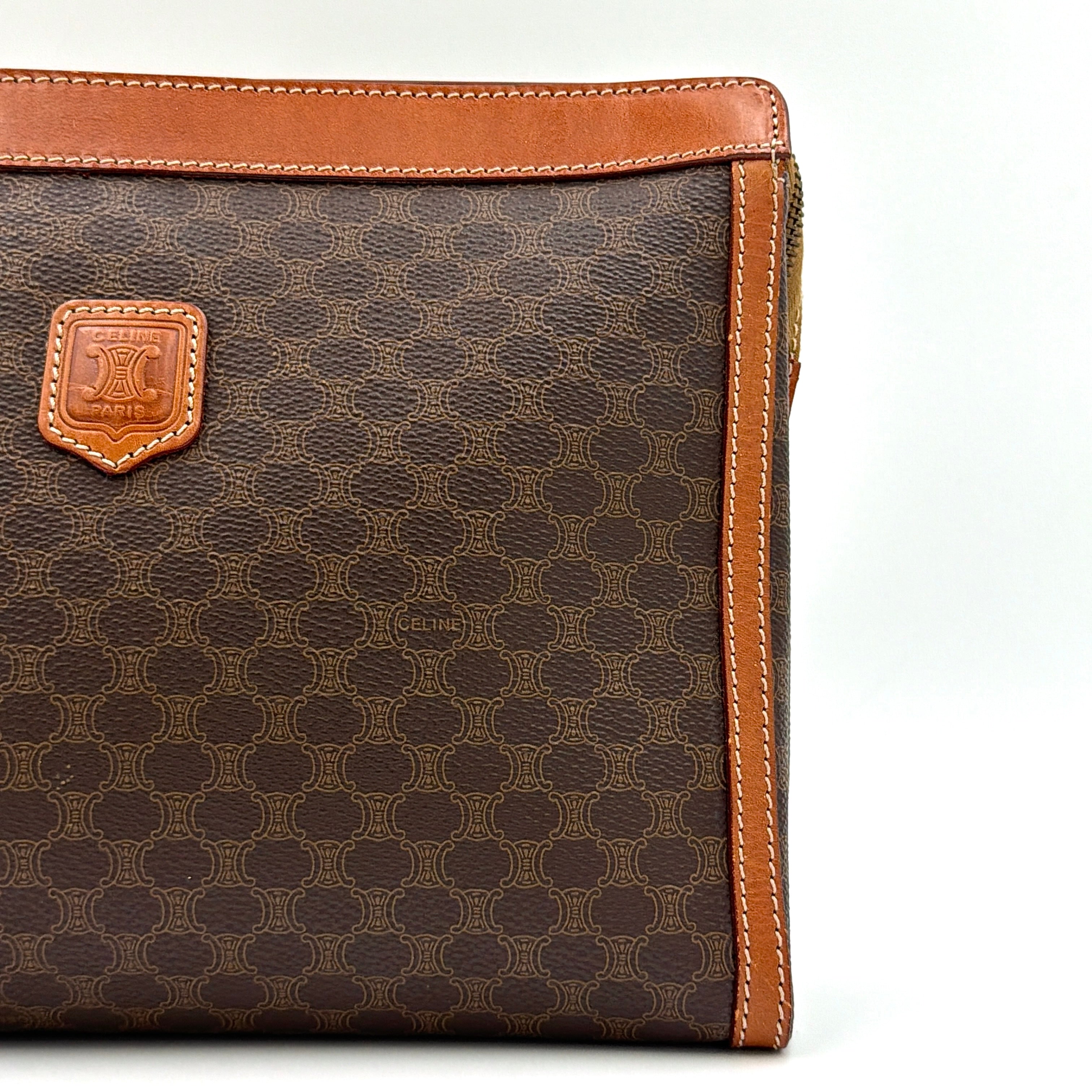 Celine Macadam Clutch Bag Brown