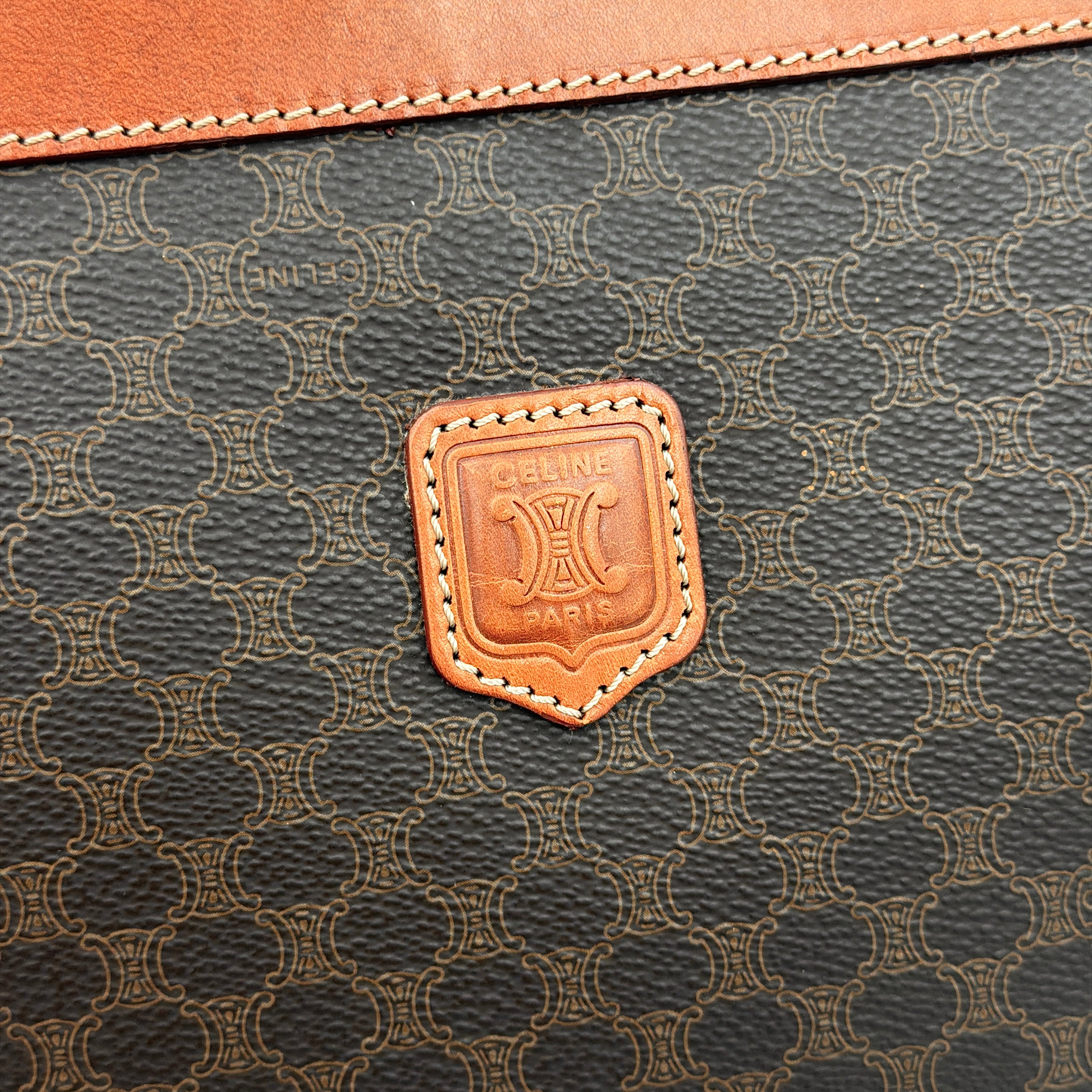 Celine Macadam Clutch Bag Brown