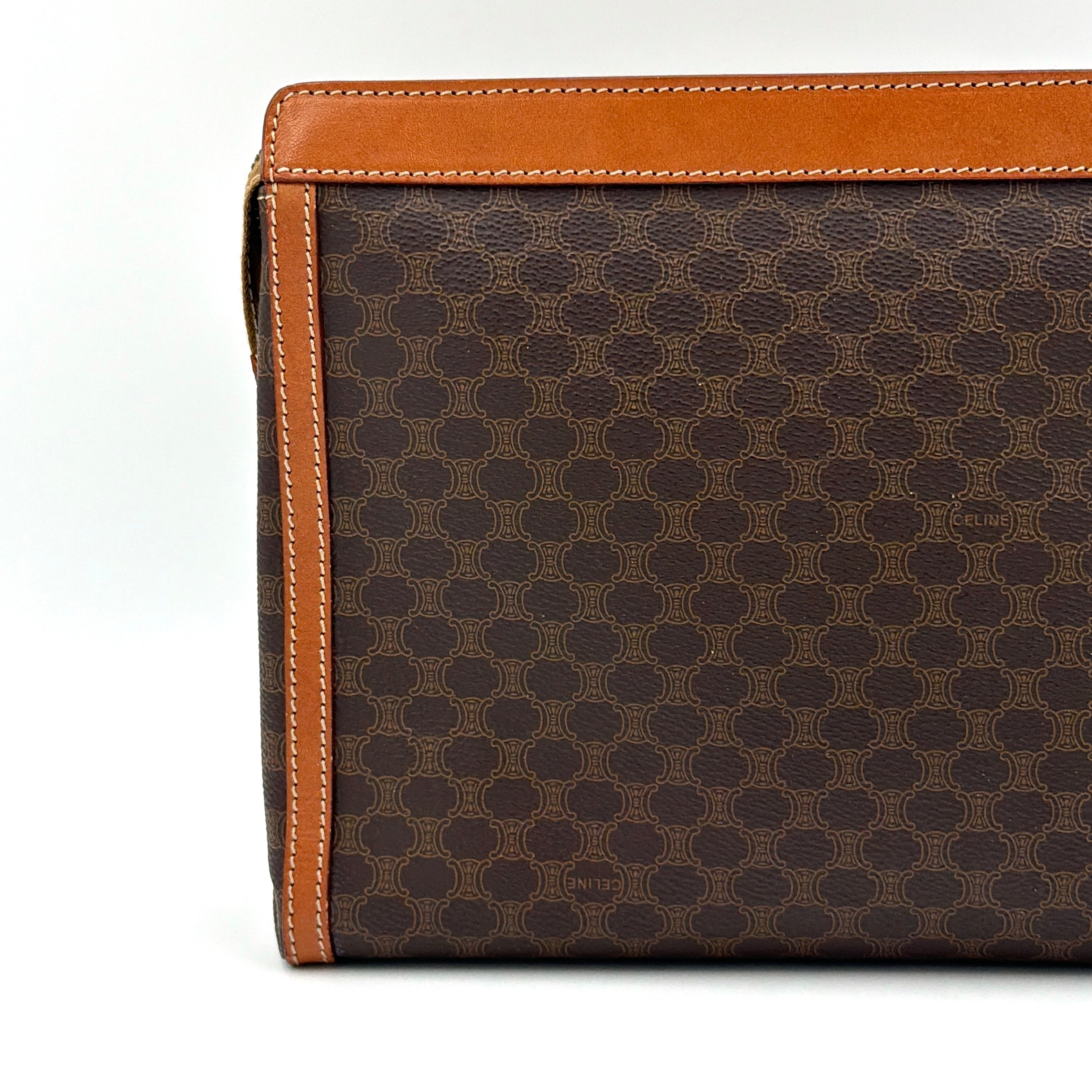 Celine Macadam Clutch Bag Brown