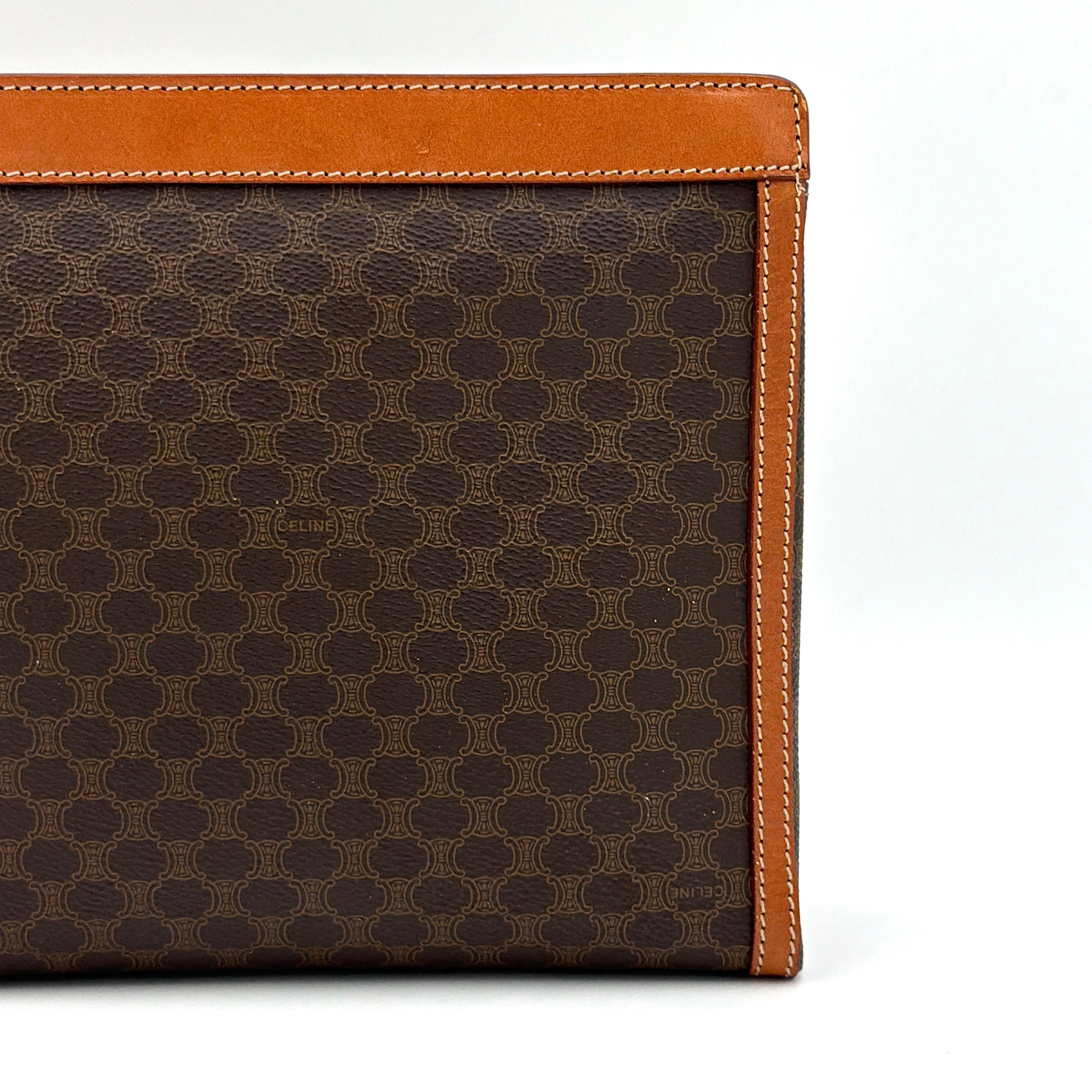 Celine Macadam Clutch Bag Brown