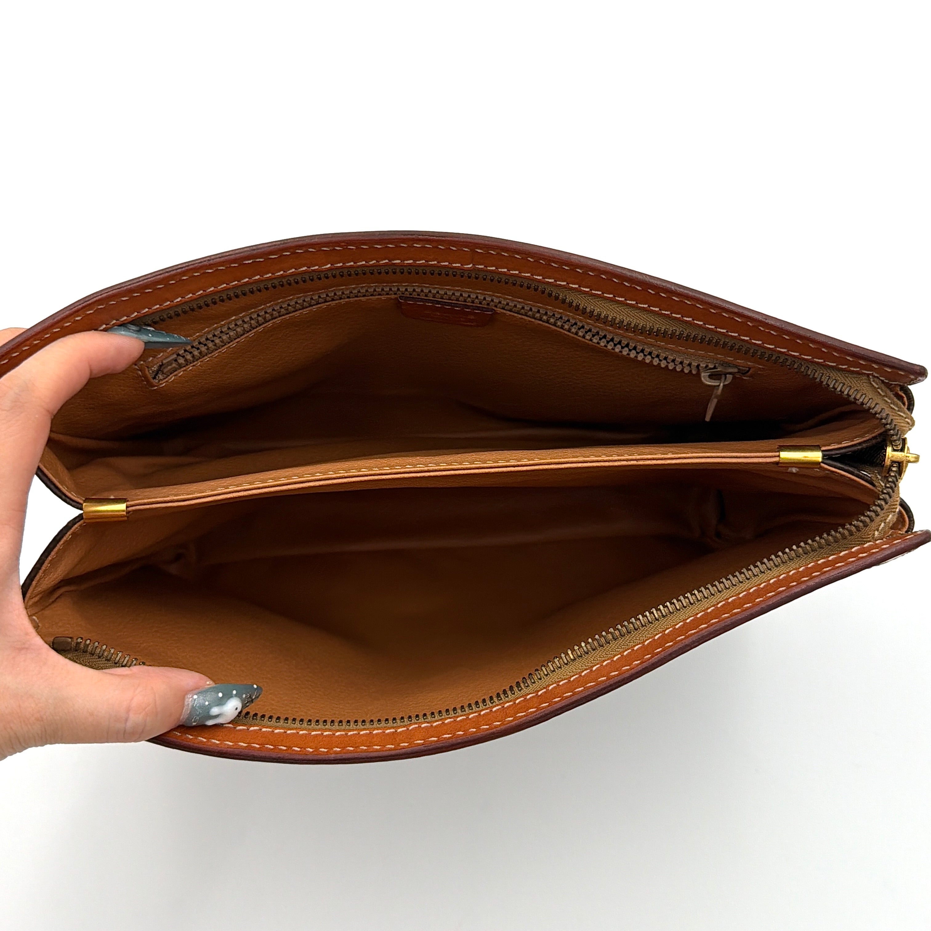 Celine Macadam Clutch Bag Brown