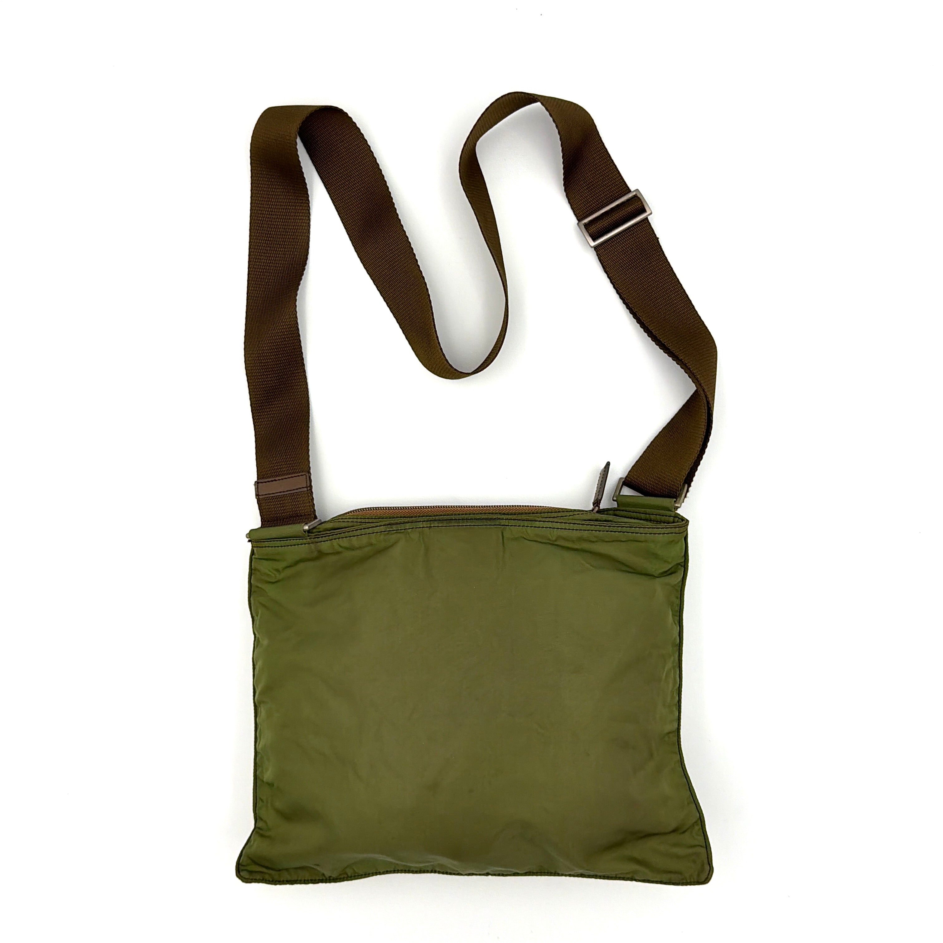 Prada Tessuto Nylon Crossbody Bag Olive Green