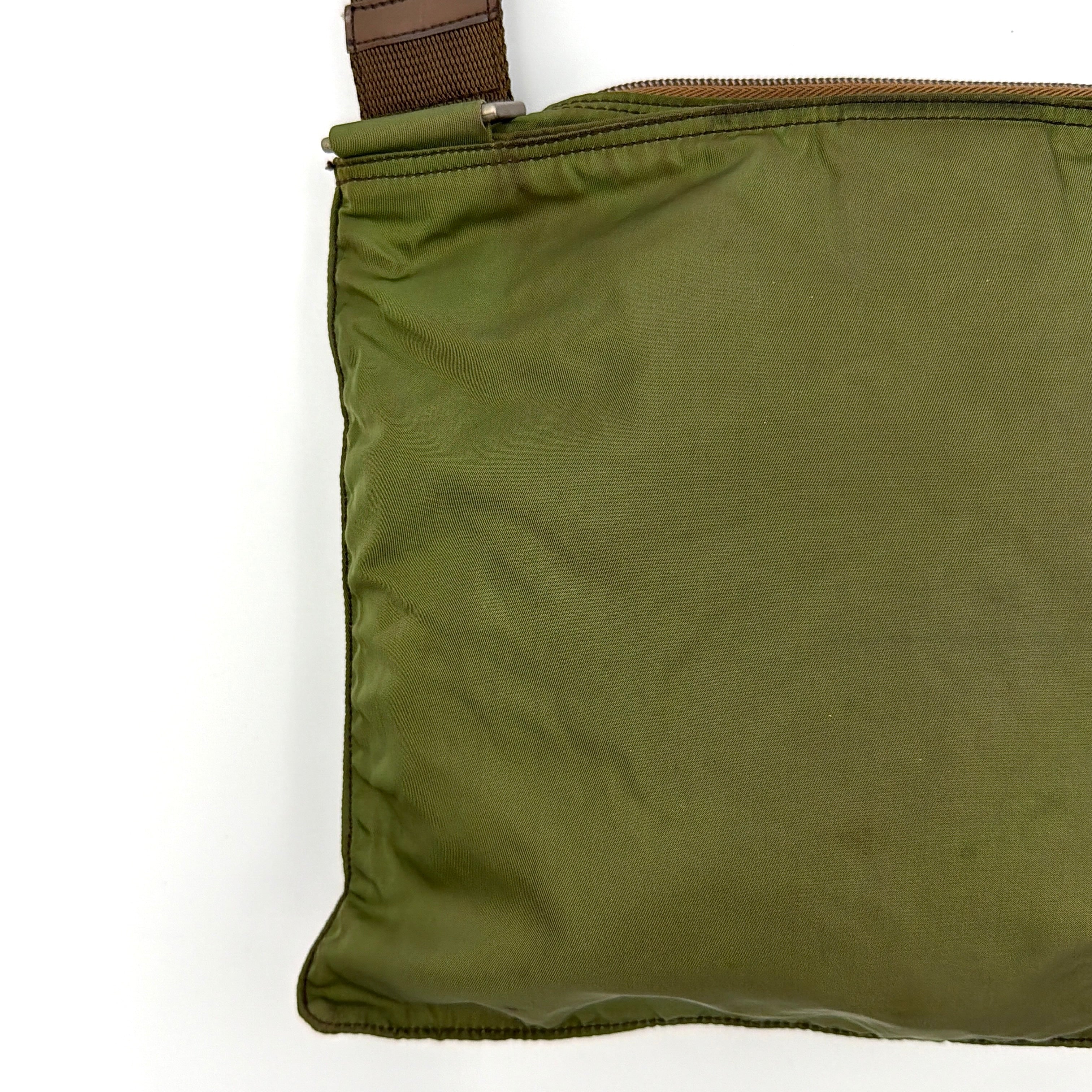 Prada Tessuto Nylon Crossbody Bag Olive Green