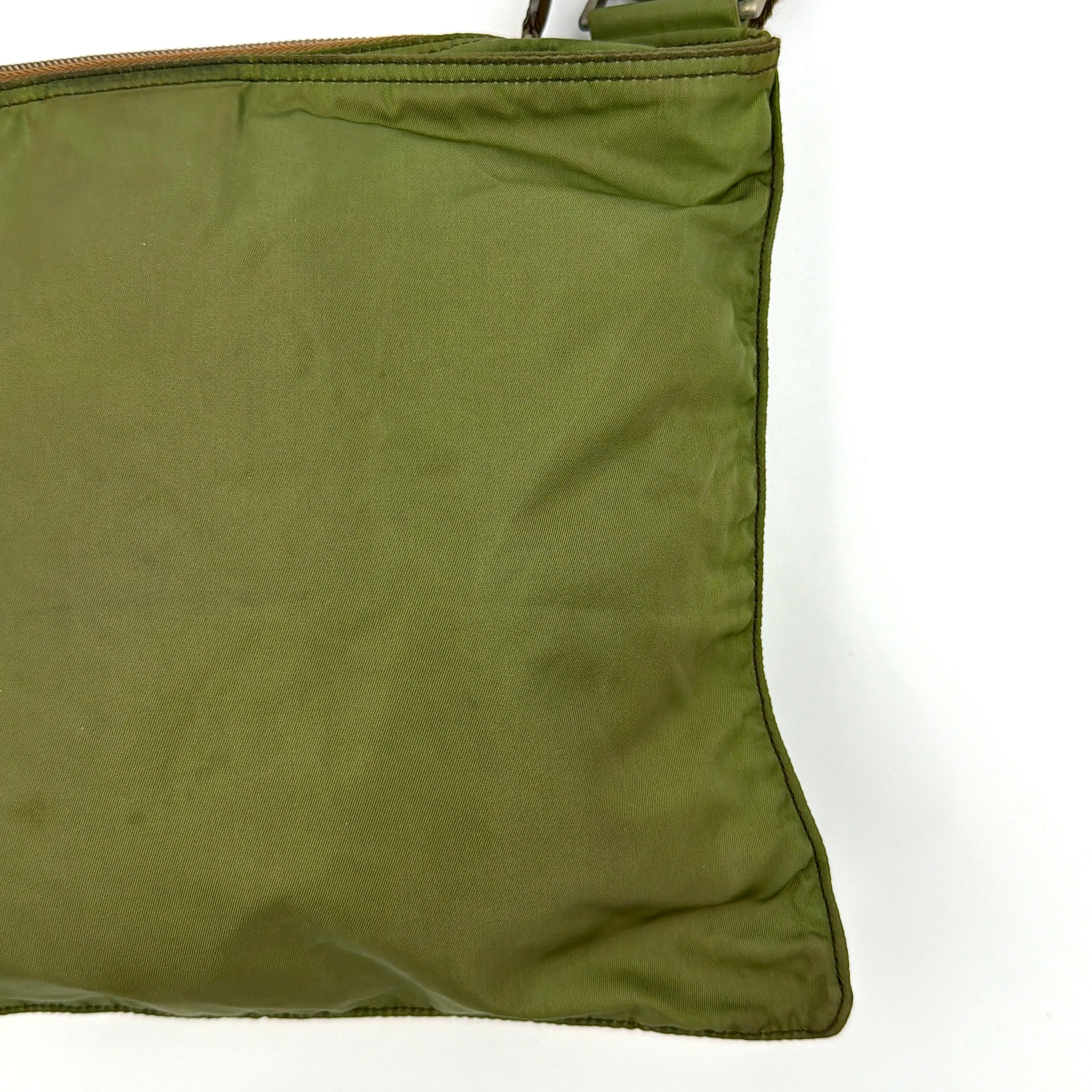 Prada Tessuto Nylon Crossbody Bag Olive Green