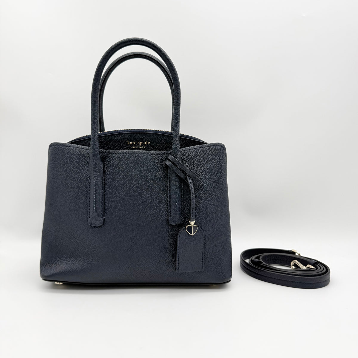 Kate Spade 2Way Margaux Medium Satchel Handbag Navy Blue