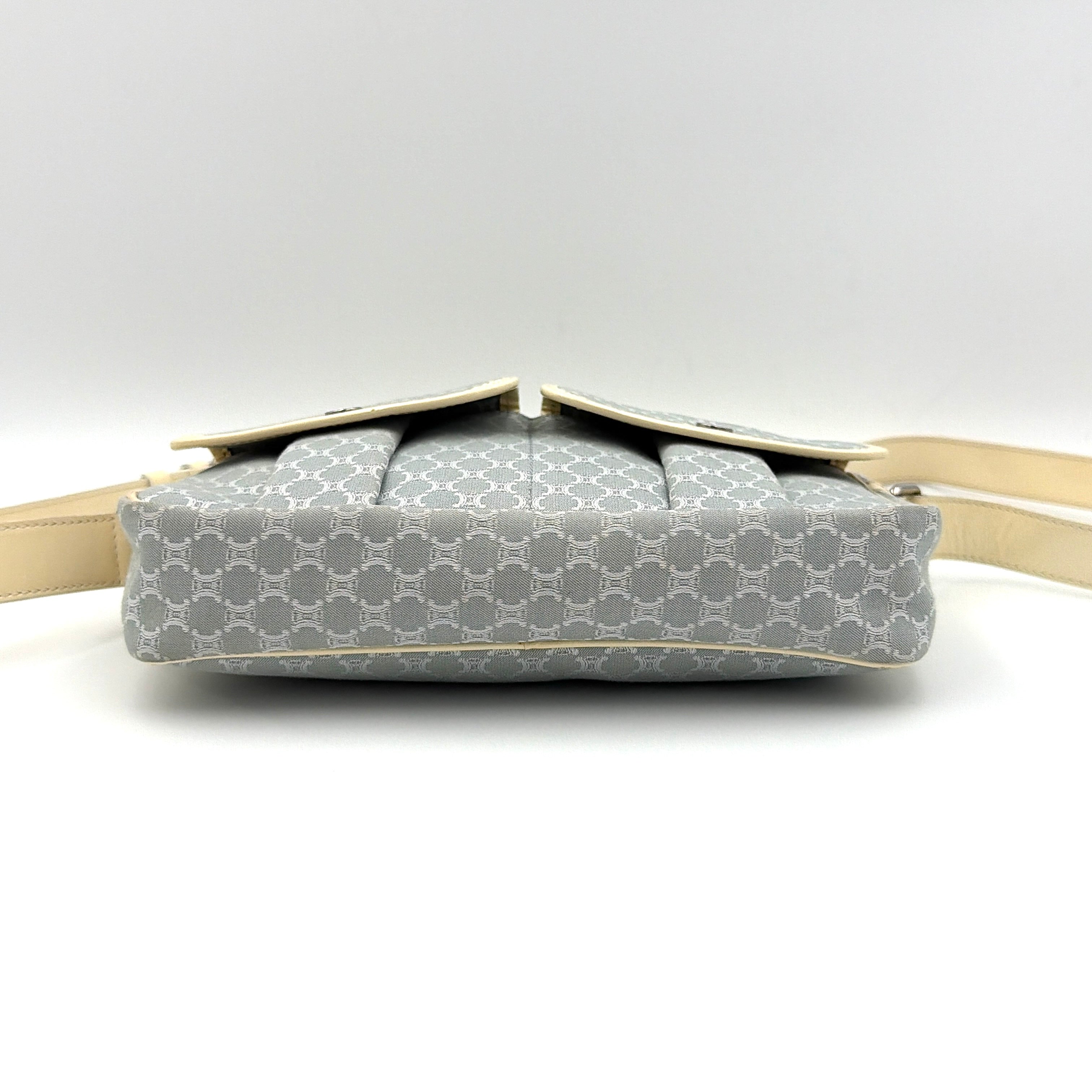 Celine Macadam Canvas Crossbody Bag Light Blue