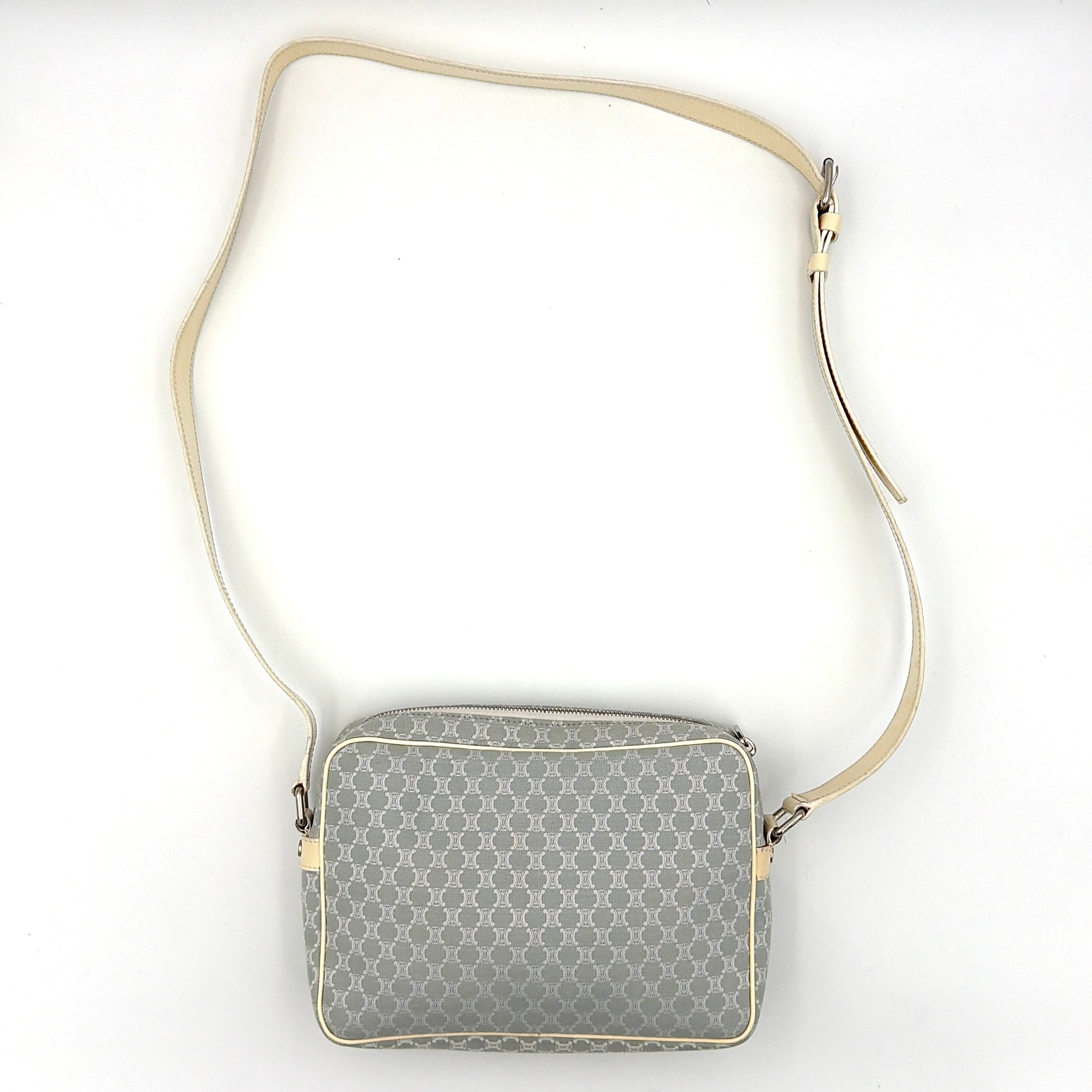 Celine Macadam Canvas Crossbody Bag Light Blue