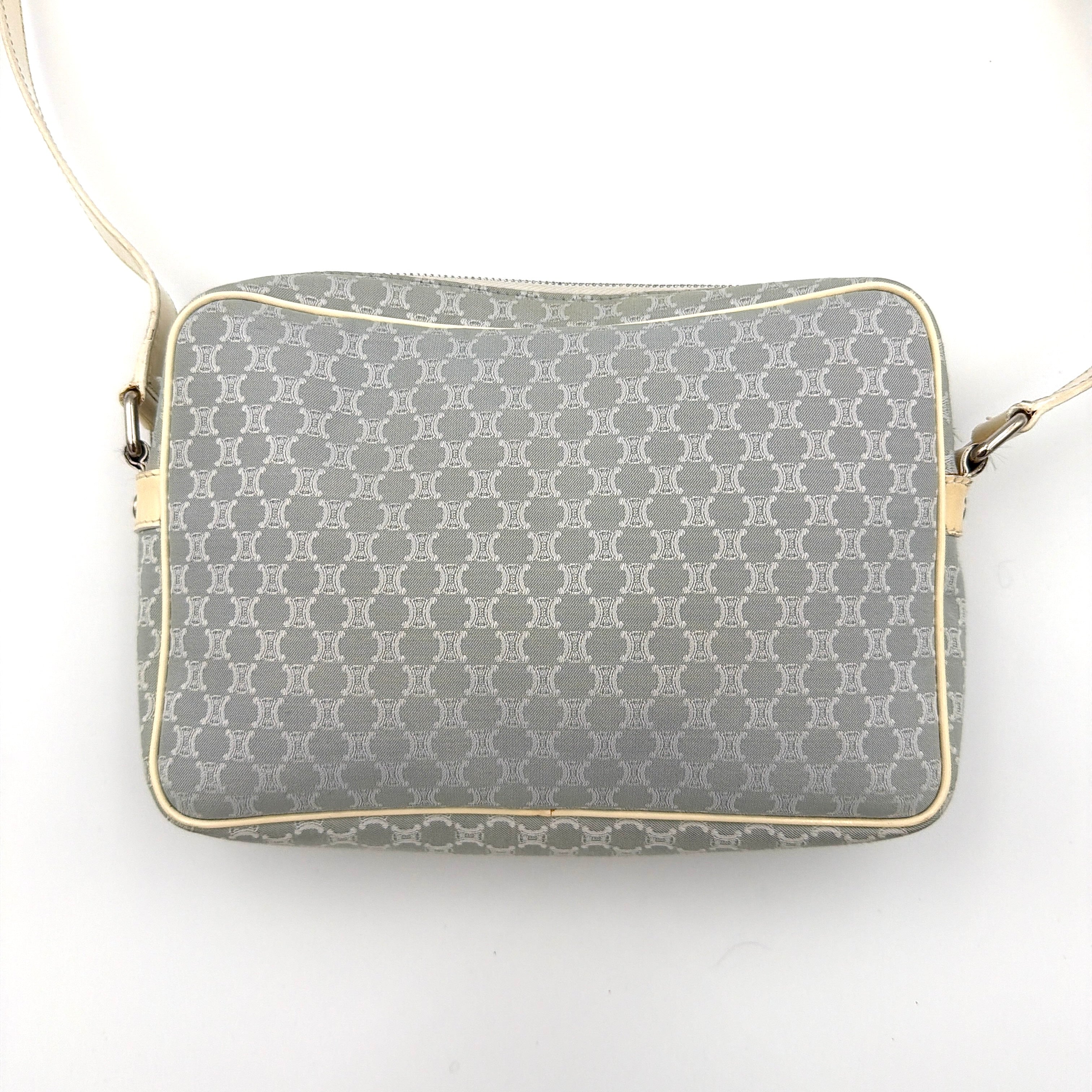 Celine Macadam Canvas Crossbody Bag Light Blue