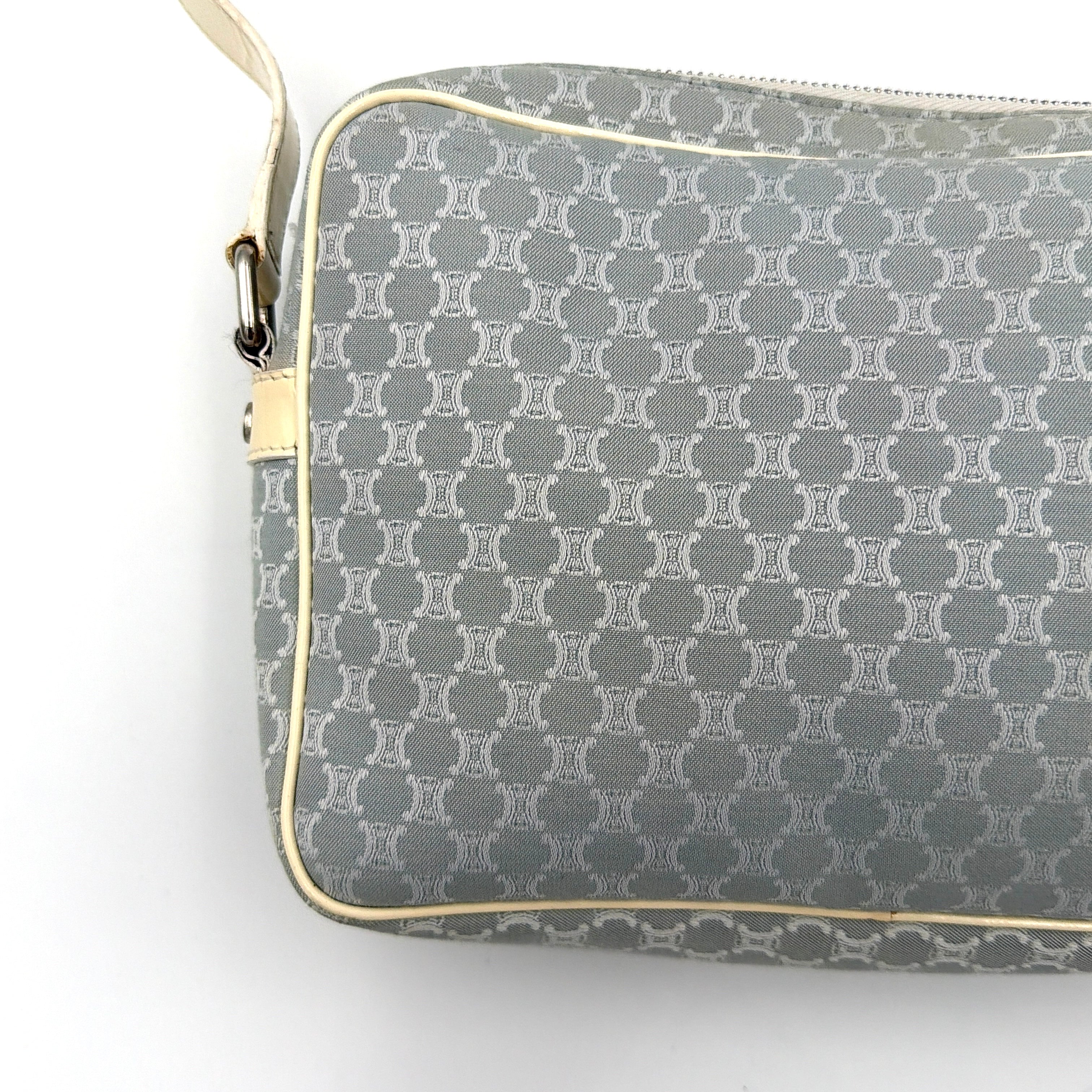 Celine Macadam Canvas Crossbody Bag Light Blue