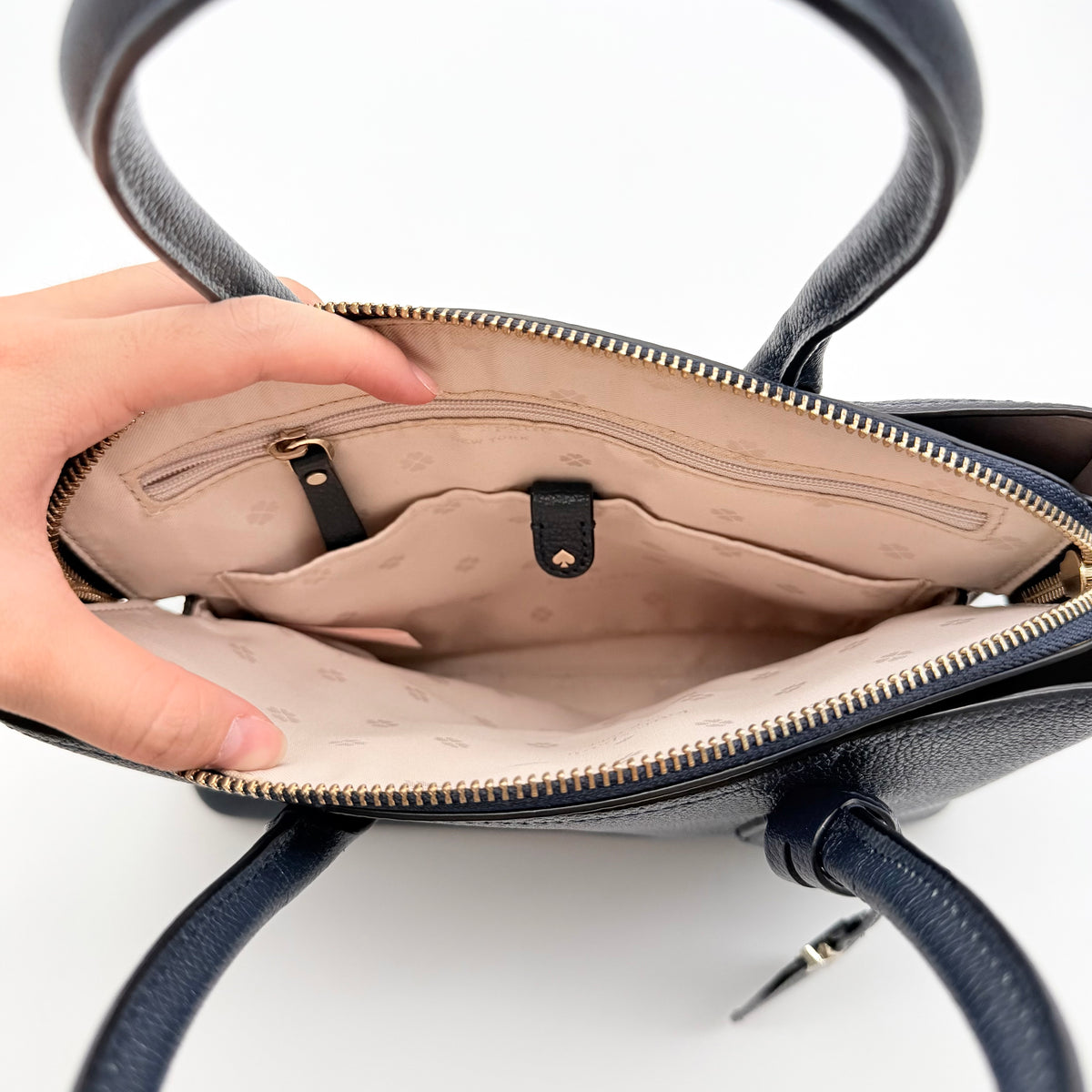Kate Spade 2Way Margaux Medium Satchel Handbag Navy Blue