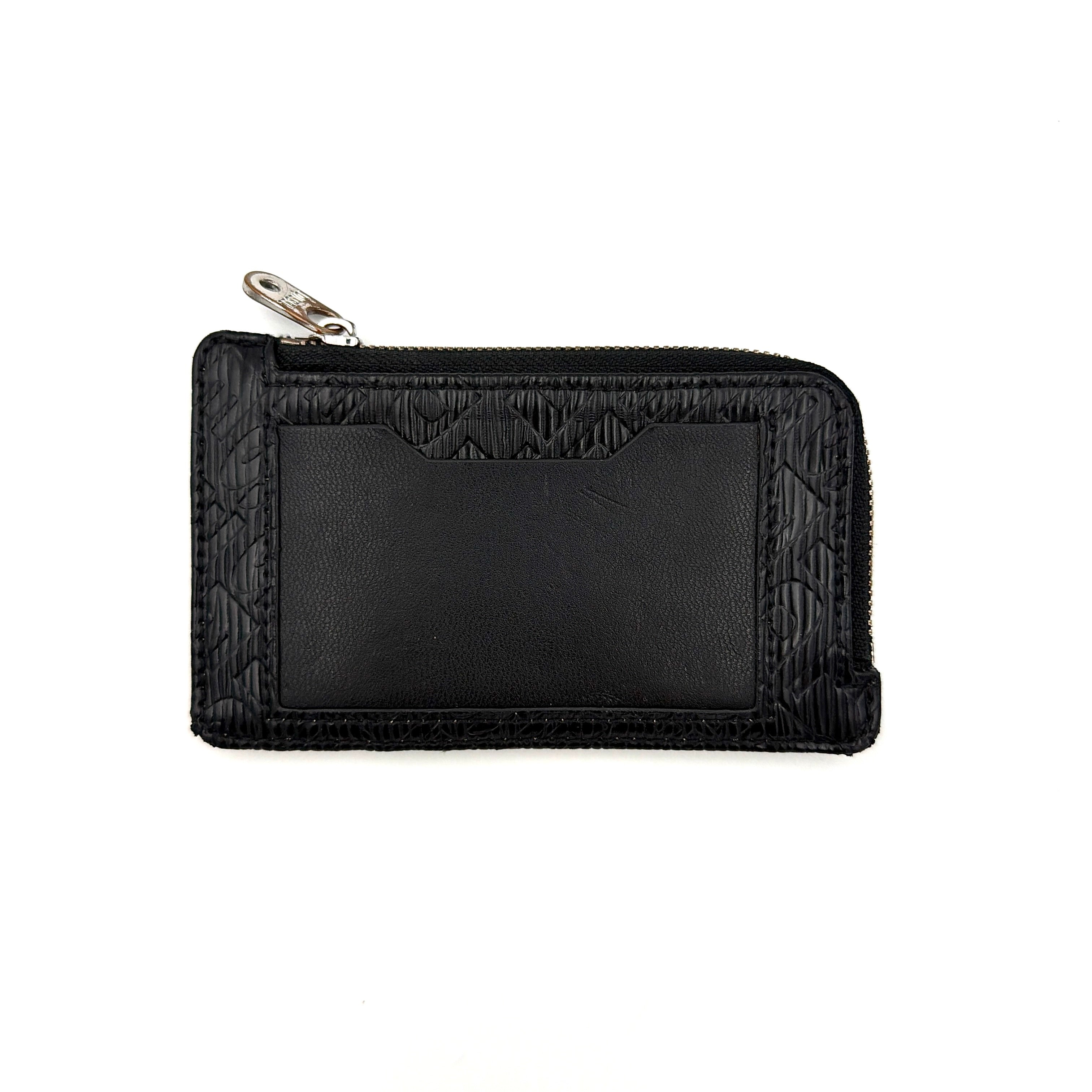 Diesel Logo Embossed Leather Cardholder Black
