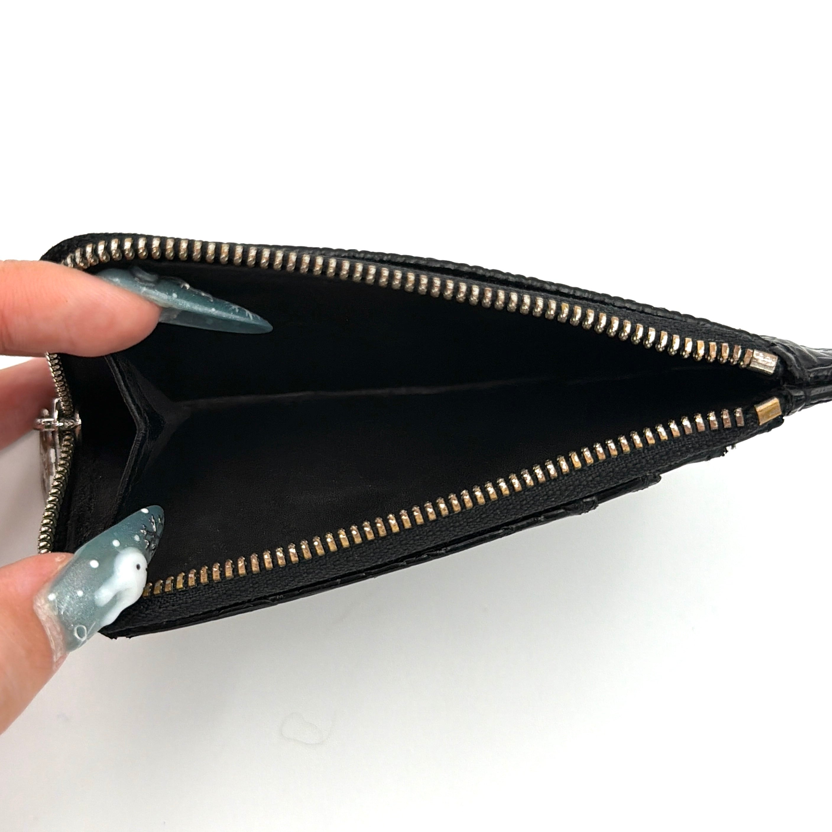 Diesel Logo Embossed Leather Cardholder Black