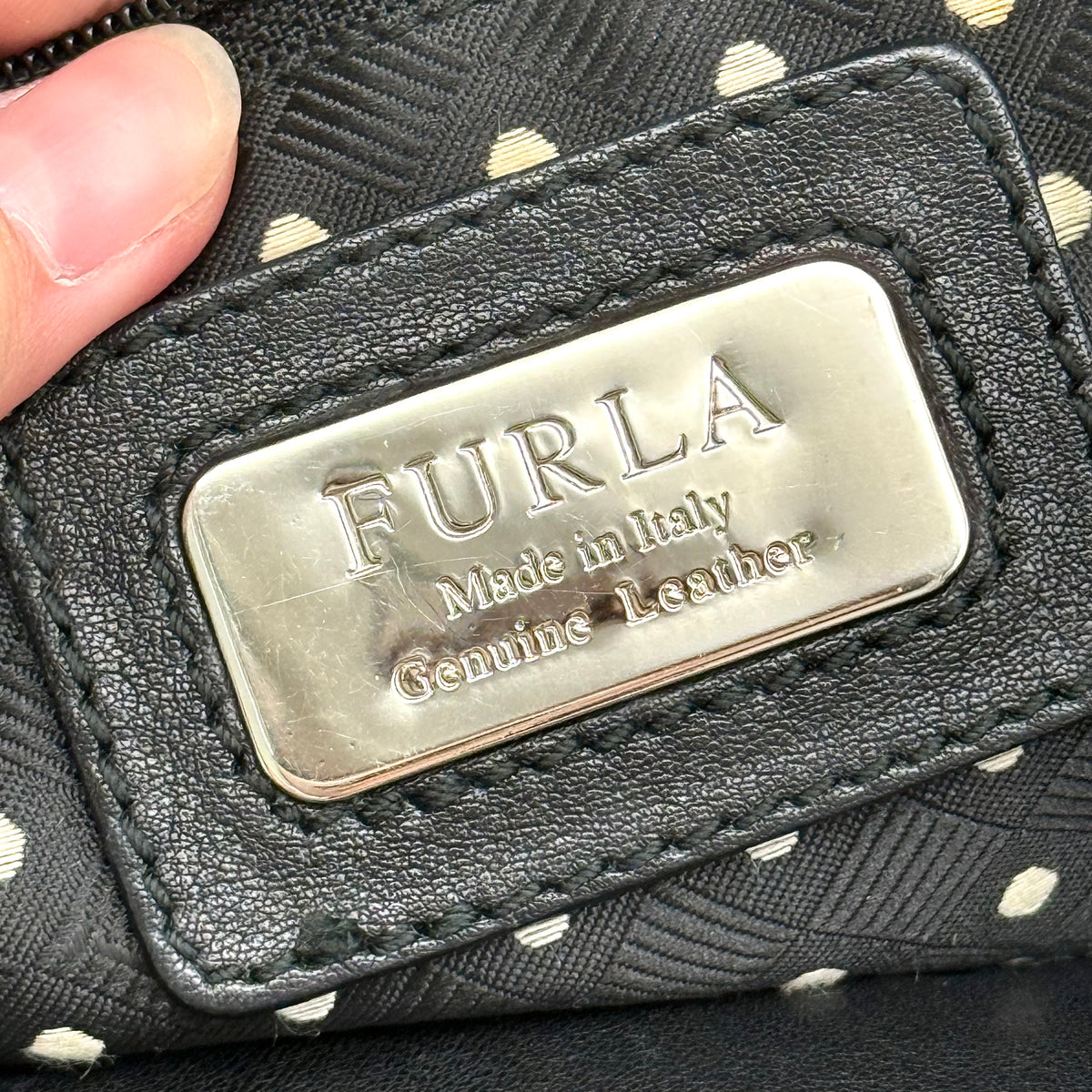 Furla Twisted Leather Tote Bag Black