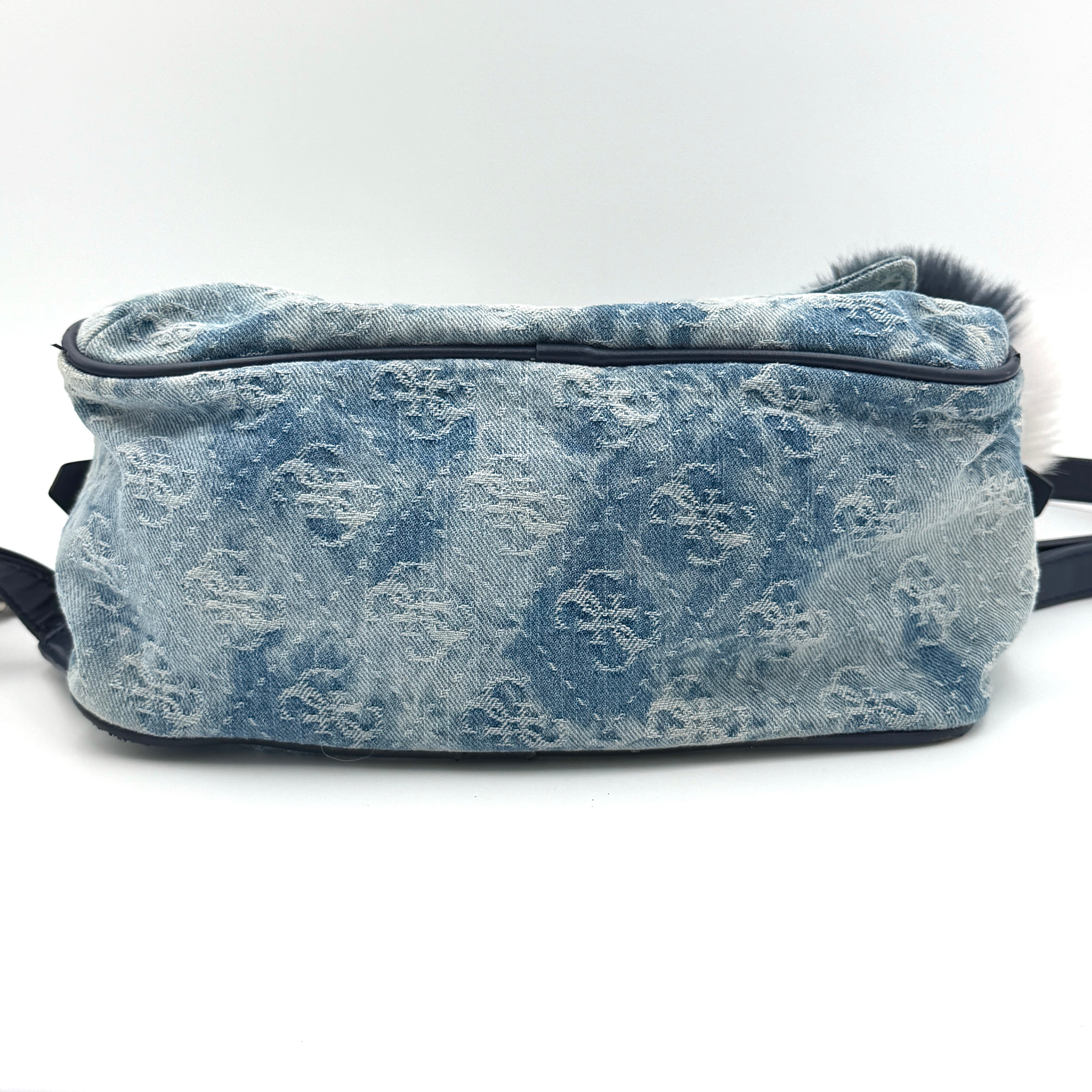 Guess Monogram Varsity Pop Denim Backpack Blue