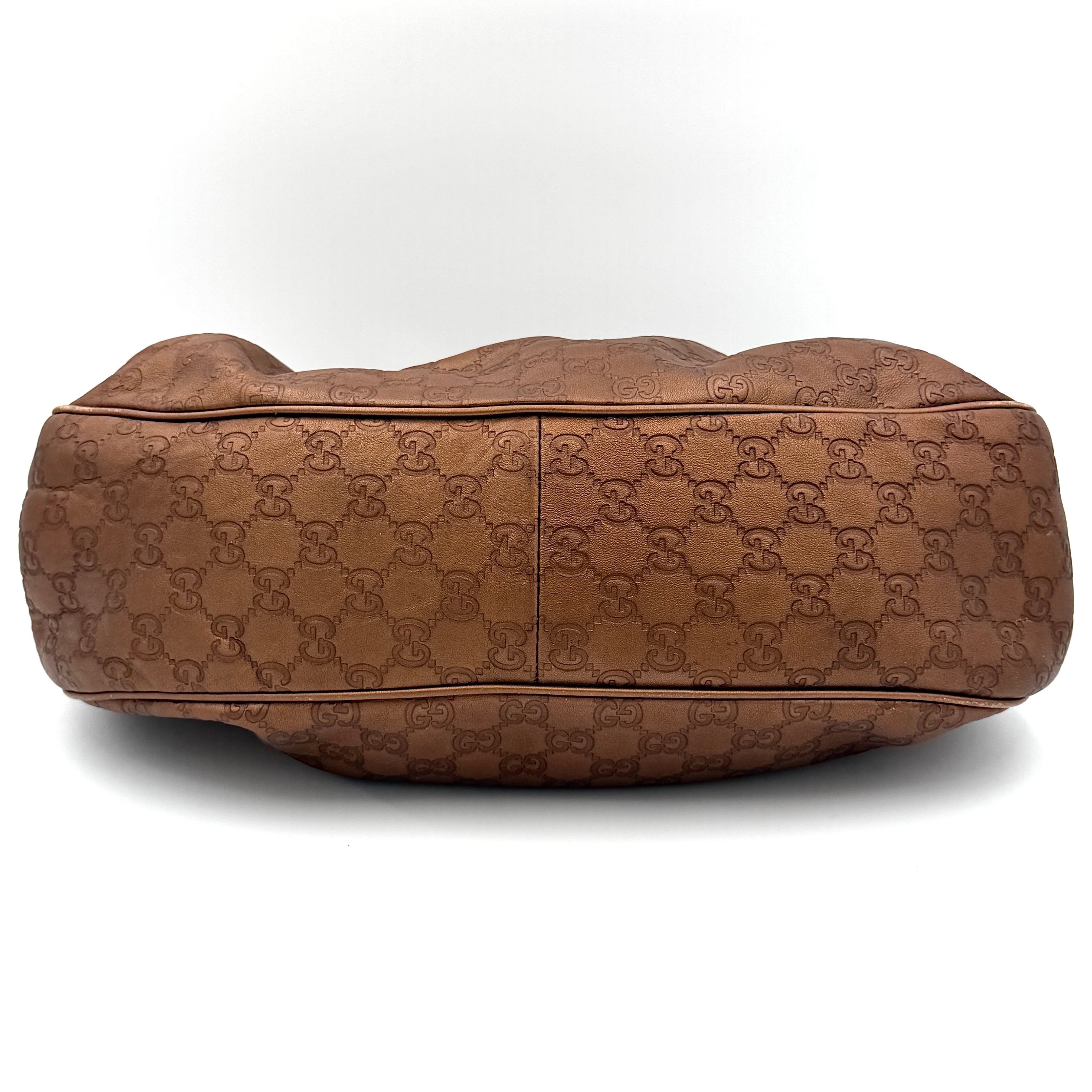 Gucci GG Monogram Sukey Hobo Shoulder Bag Brown