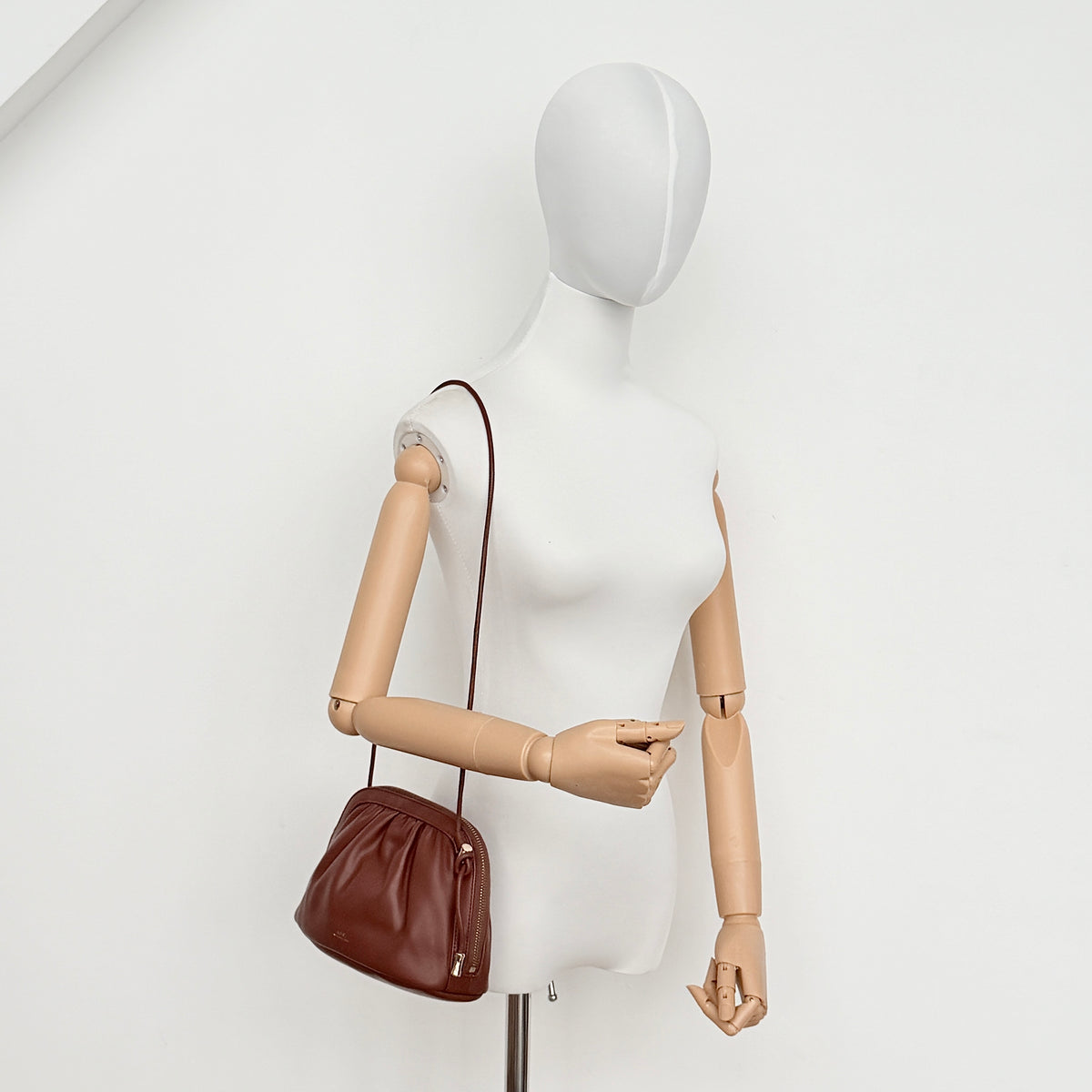 A.P.C. Mini Ninon Shoulder Bag Brown