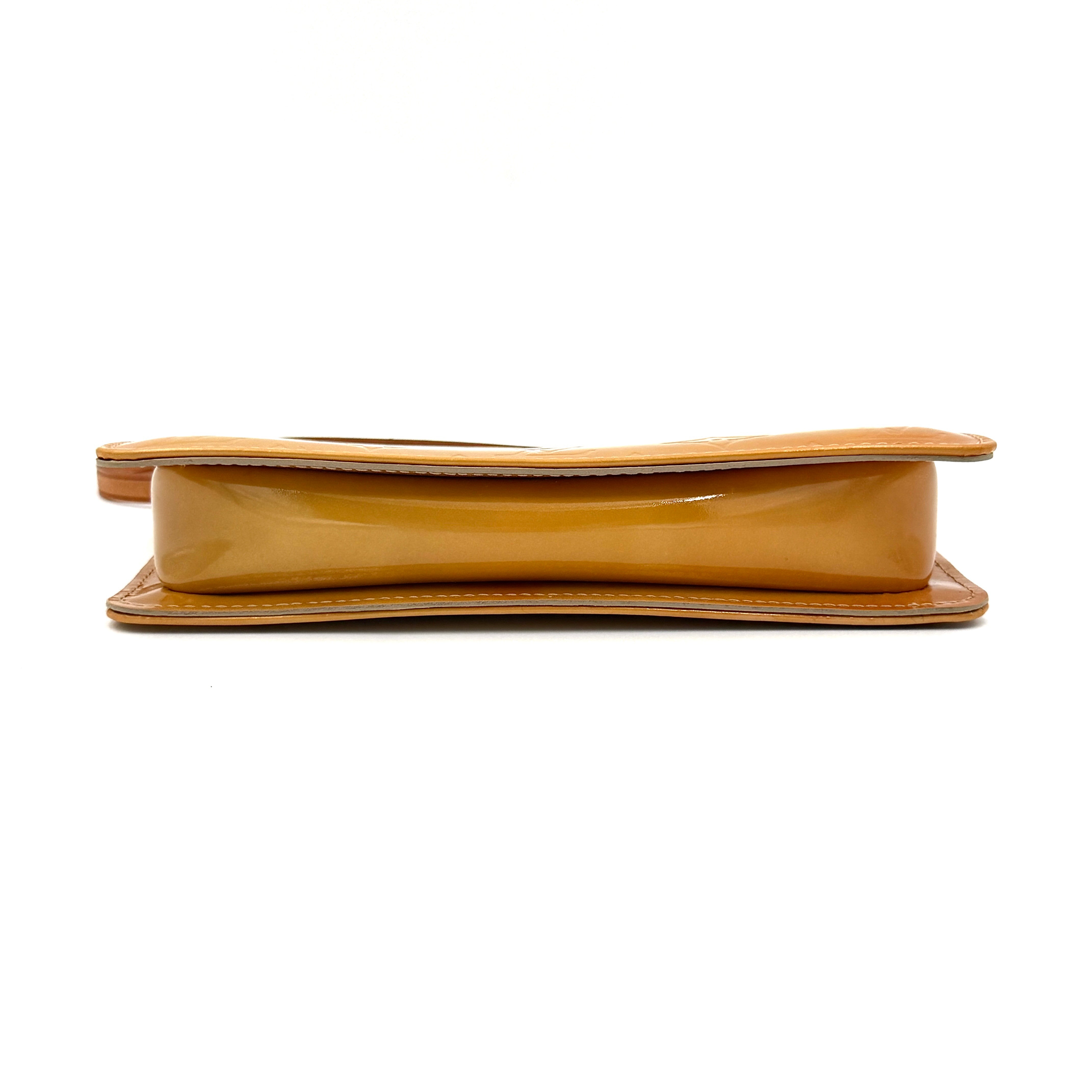 Louis Vuitton Monogram Lexington Vernis Pochette Bag Yellow