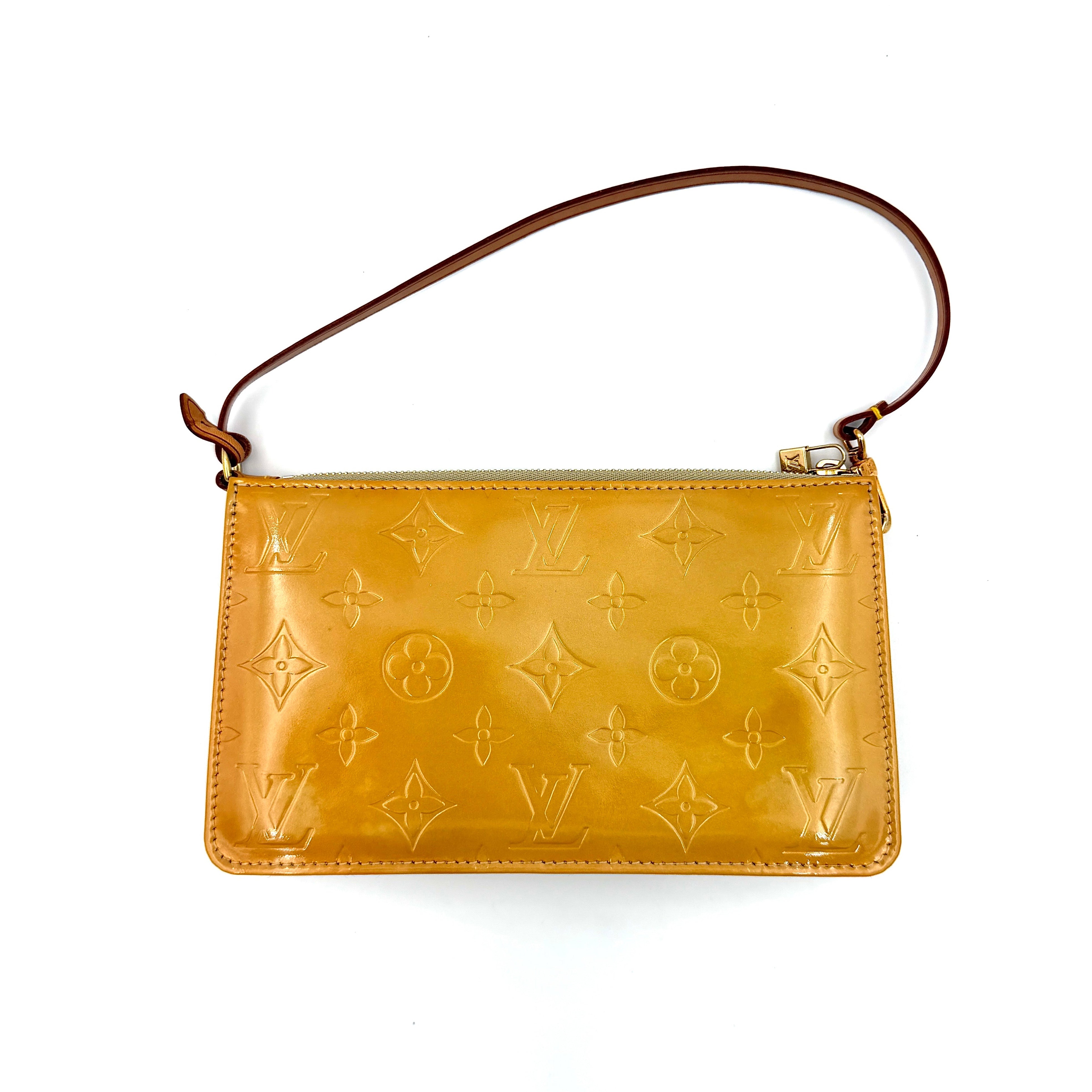 Louis Vuitton Monogram Lexington Vernis Pochette Bag Yellow