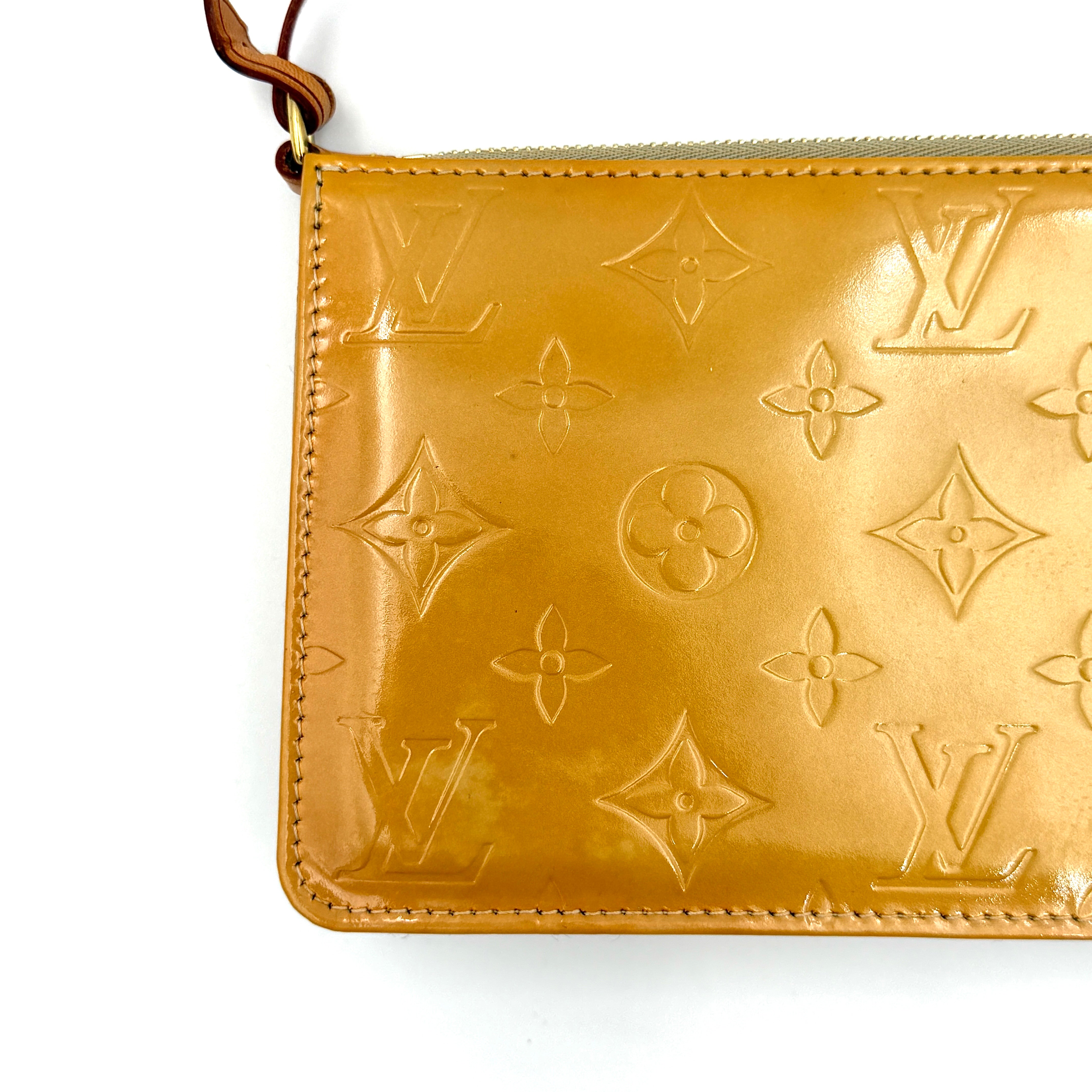 Louis Vuitton Monogram Lexington Vernis Pochette Bag Yellow