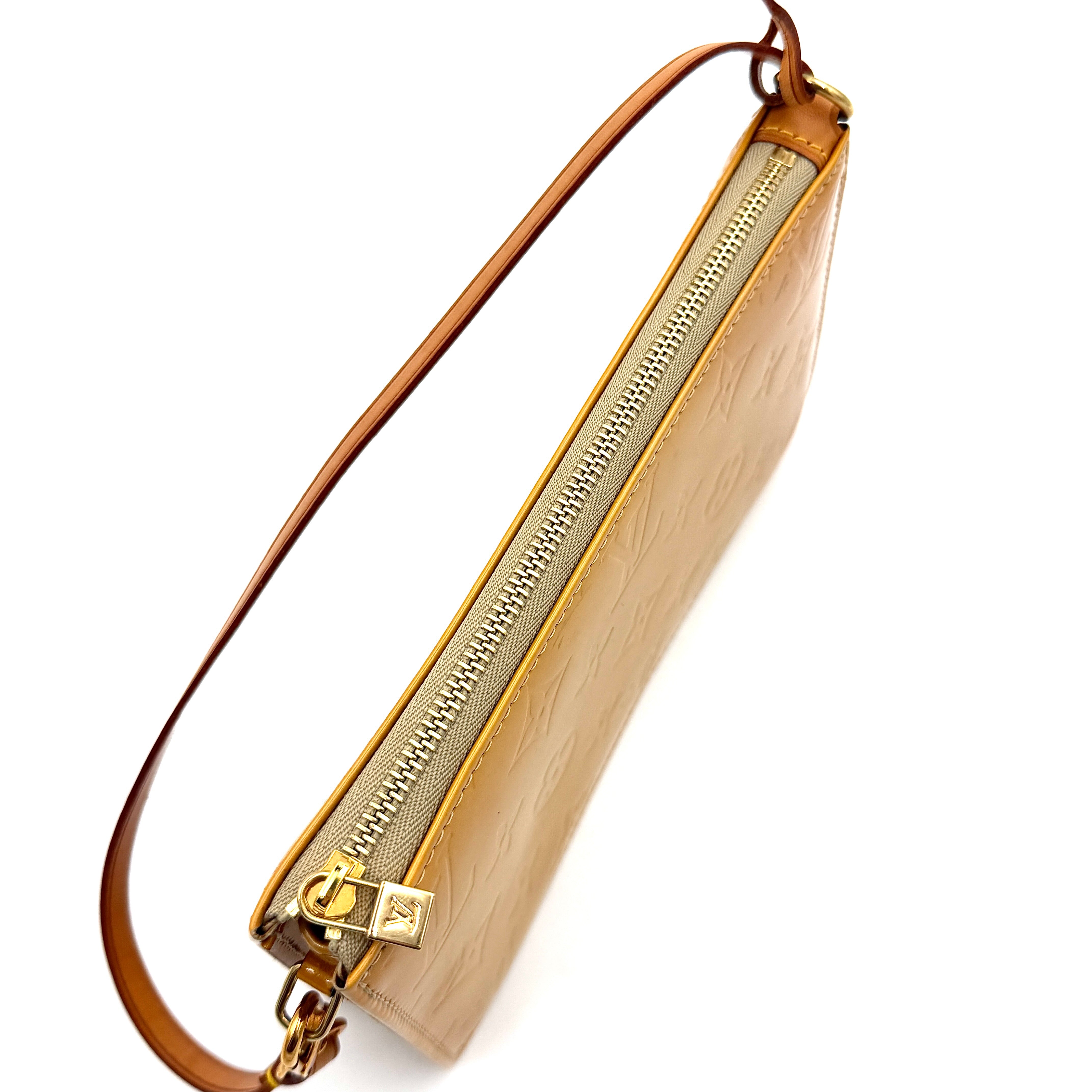 Louis Vuitton Monogram Lexington Vernis Pochette Bag Yellow