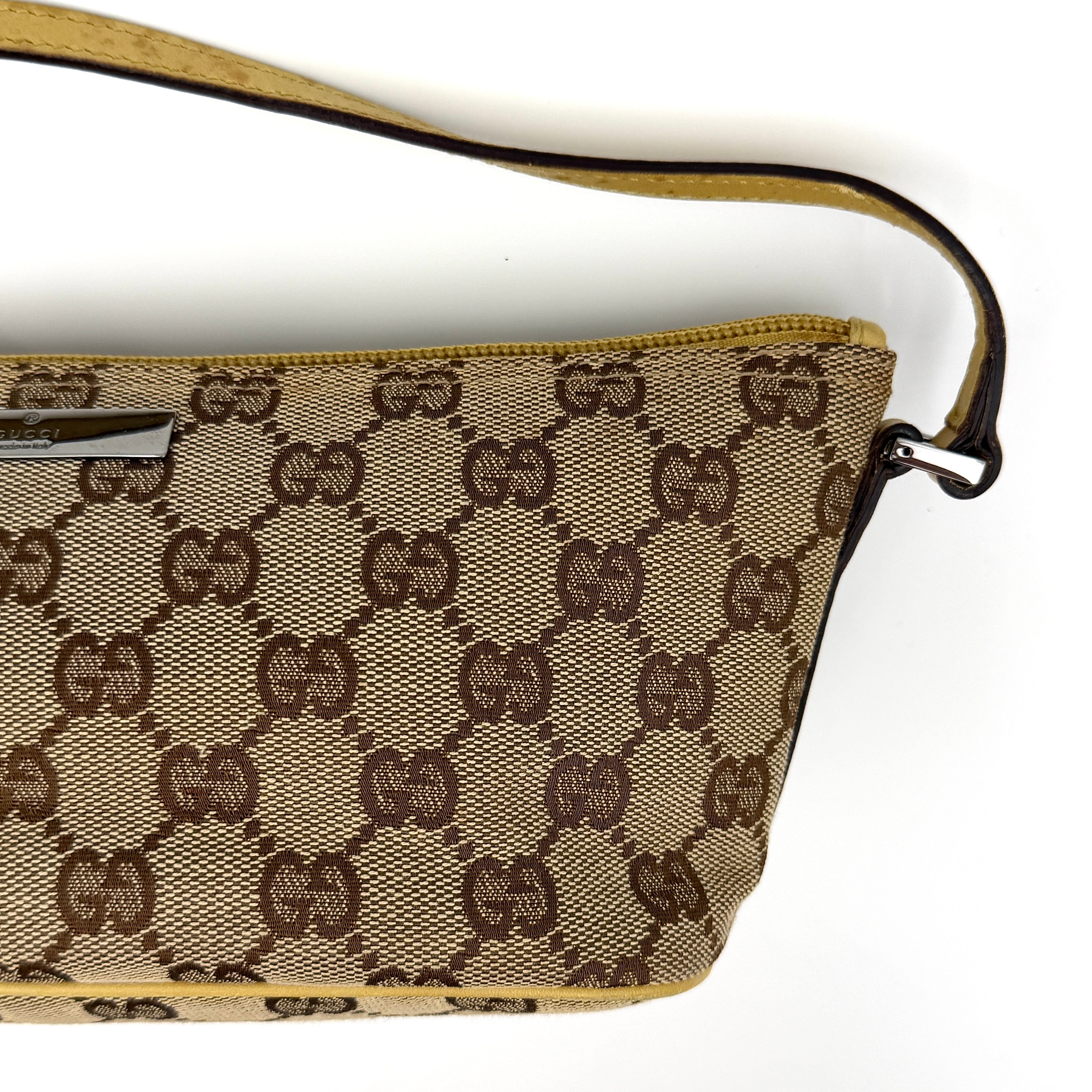 Gucci GG Monogram Pochette Boat Shoulder Bag Beige/Yellow