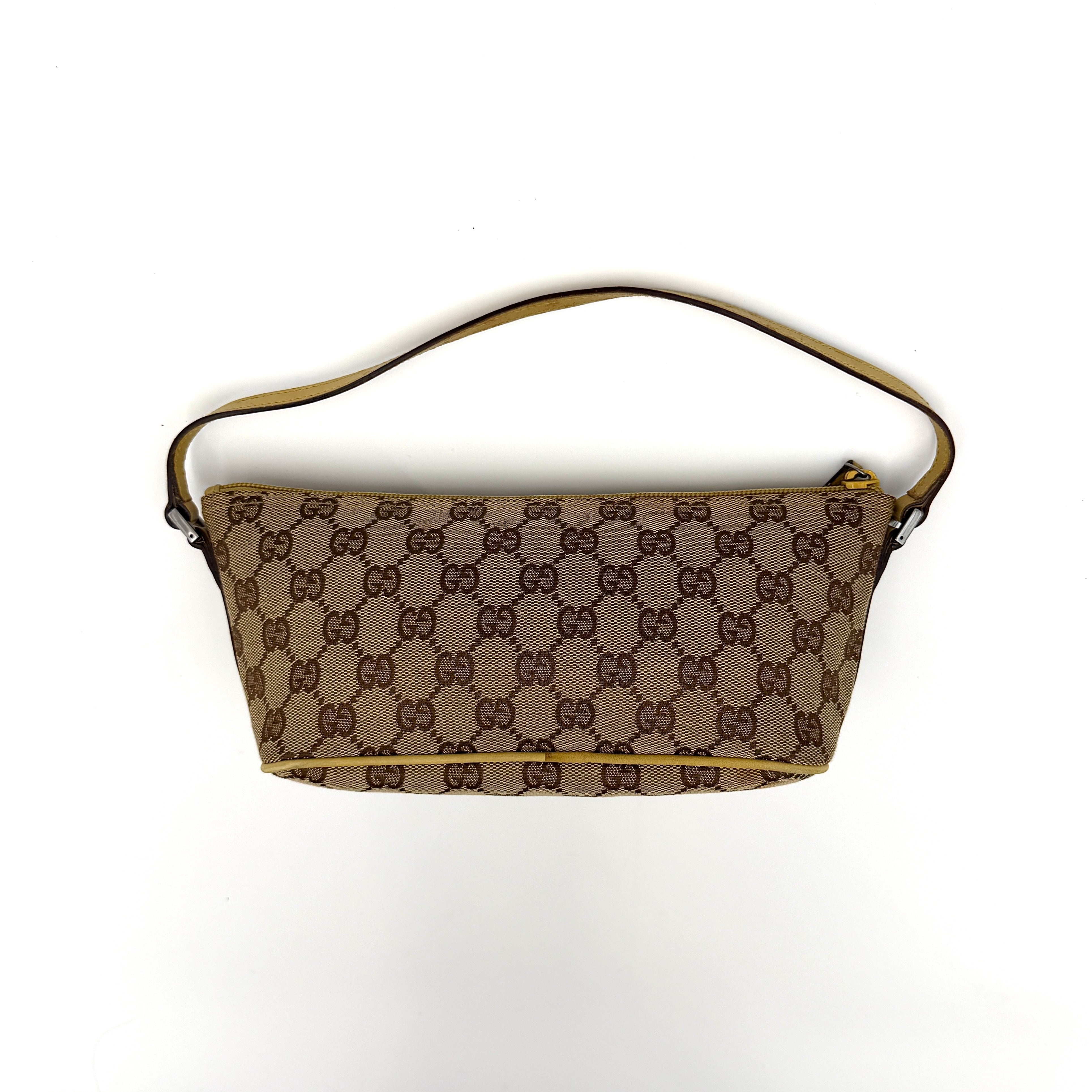 Gucci GG Monogram Pochette Boat Shoulder Bag Beige/Yellow