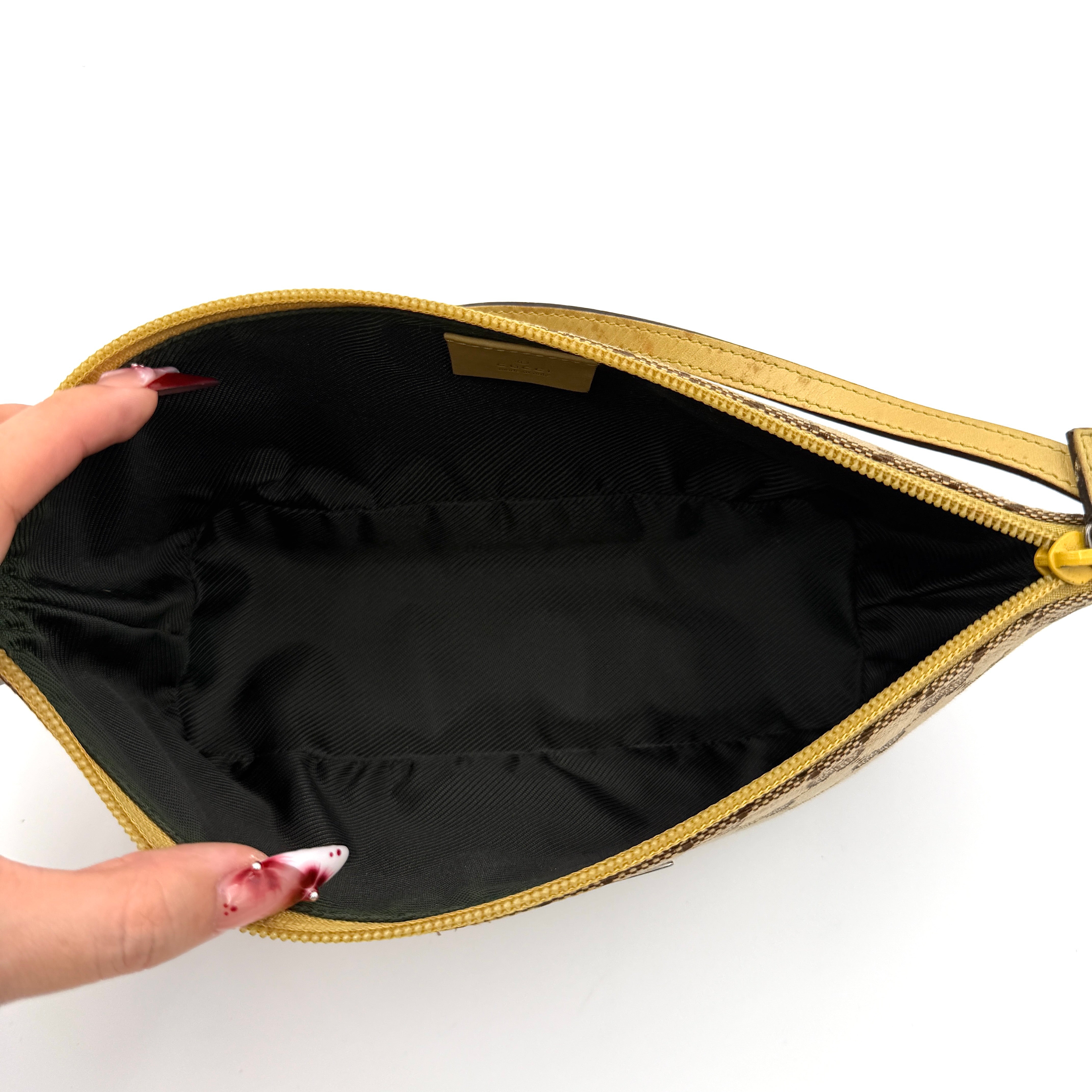 Gucci GG Monogram Pochette Boat Shoulder Bag Beige/Yellow