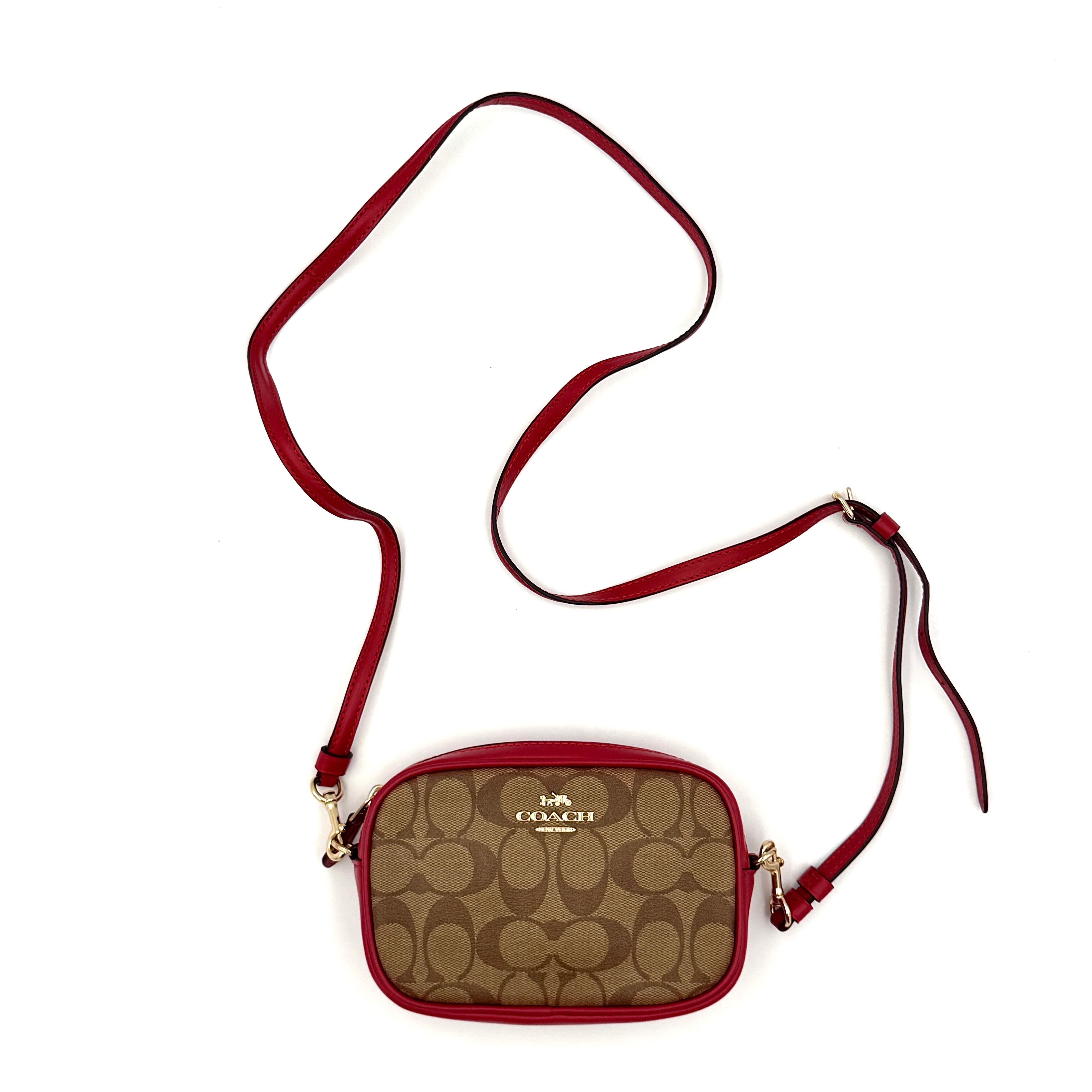 Coach Mini Jamie Crossbody Bag Beige/Red