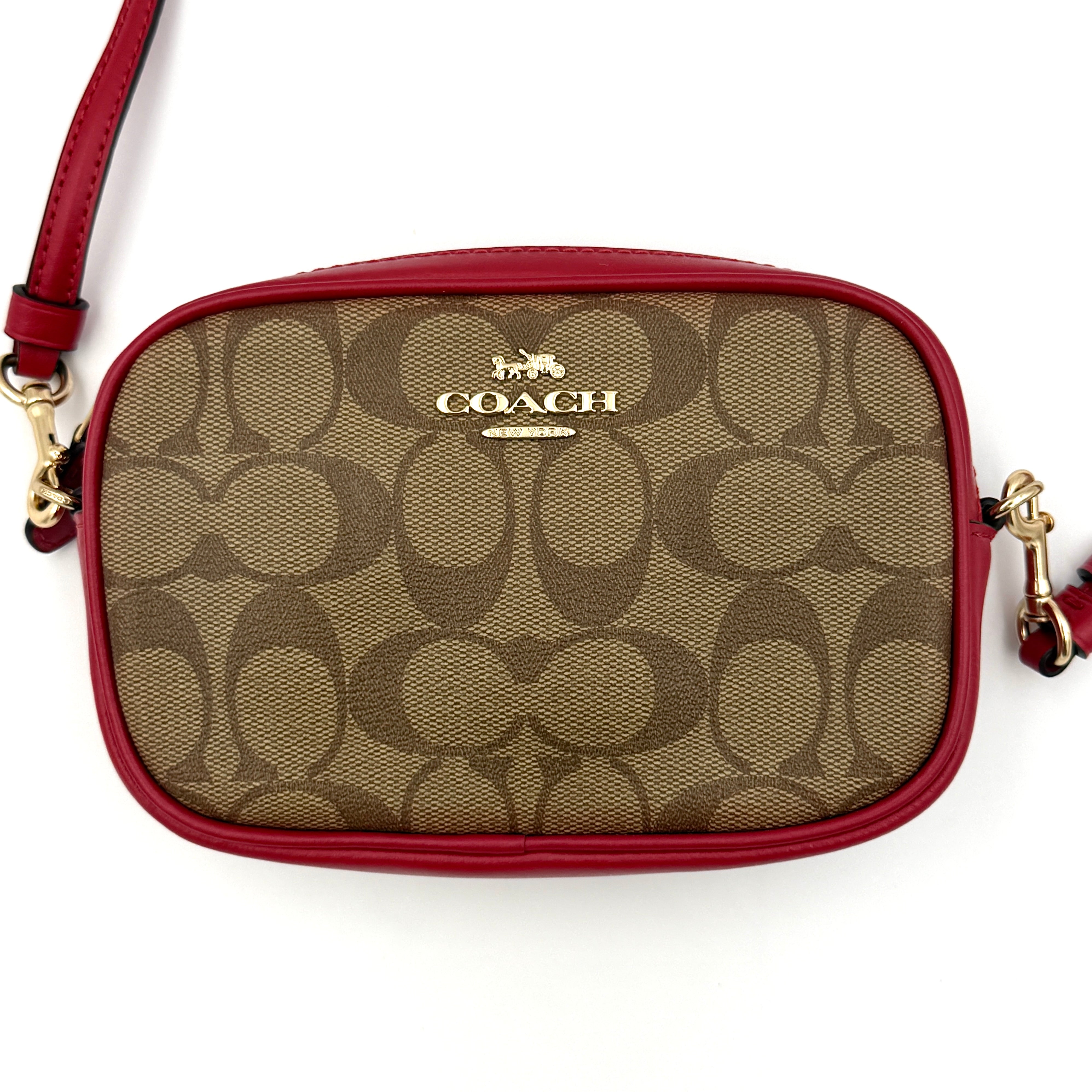 Coach Mini Jamie Crossbody Bag Beige/Red